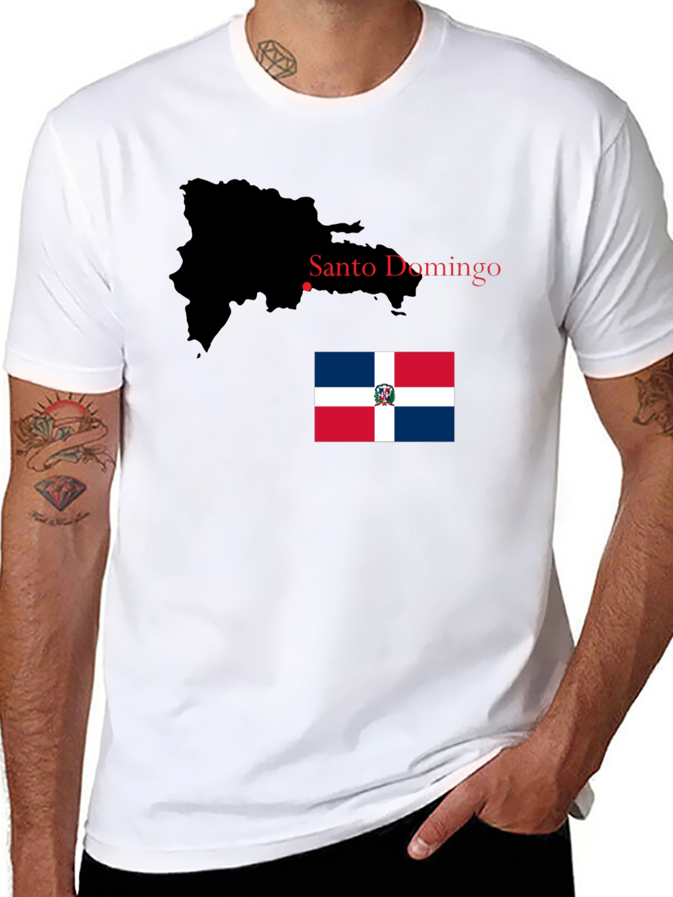 Dominican Republic Map & Flag T-Shirt