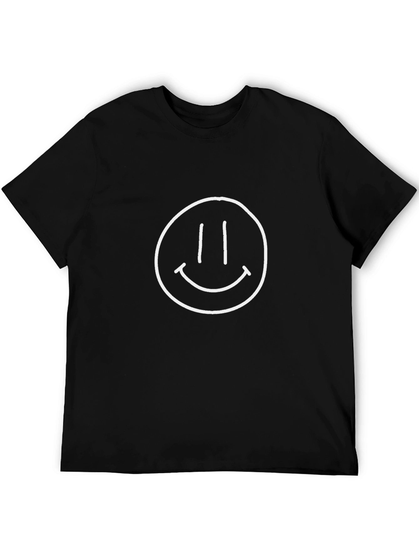 Minimalist Smiley Face Black T-Shirt