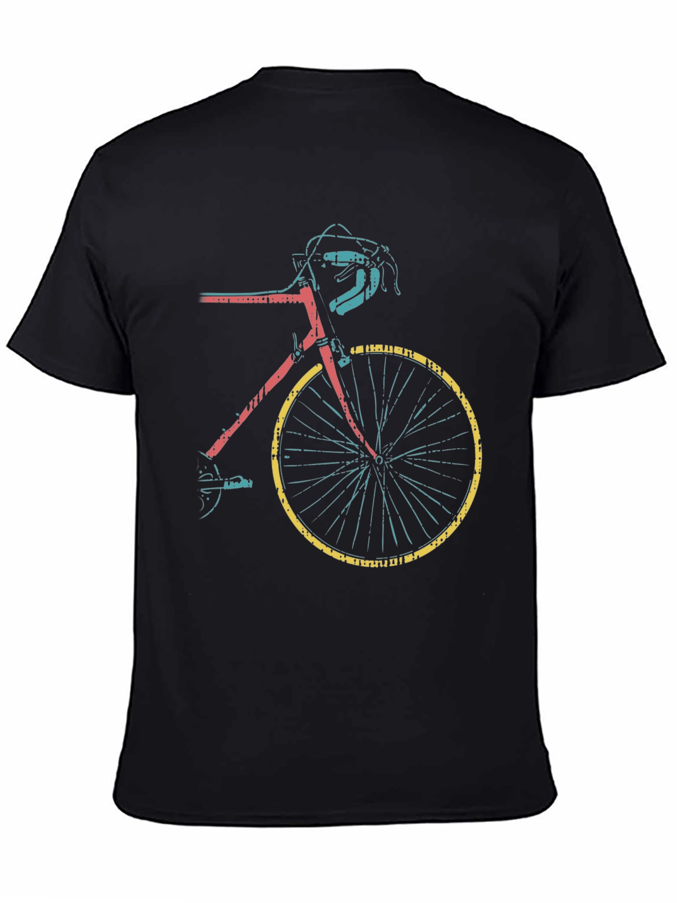 Retro Bike Graphic Tee - Black Casual T-Shirt