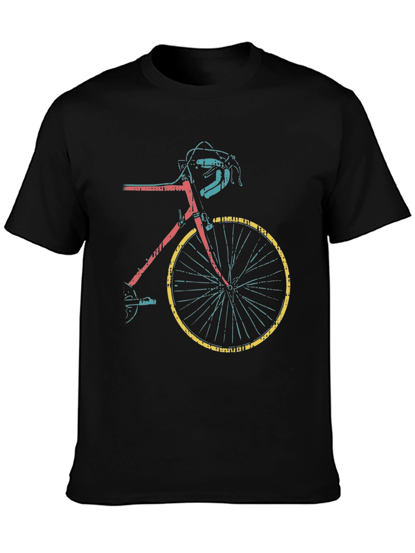 Retro Bike Graphic Tee - Black Casual T-Shirt