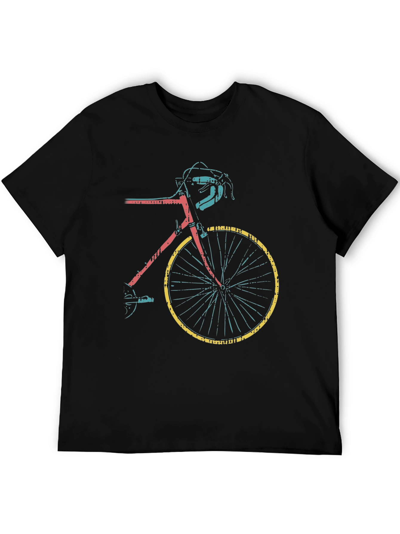 Retro Bike Graphic Tee - Black Casual T-Shirt