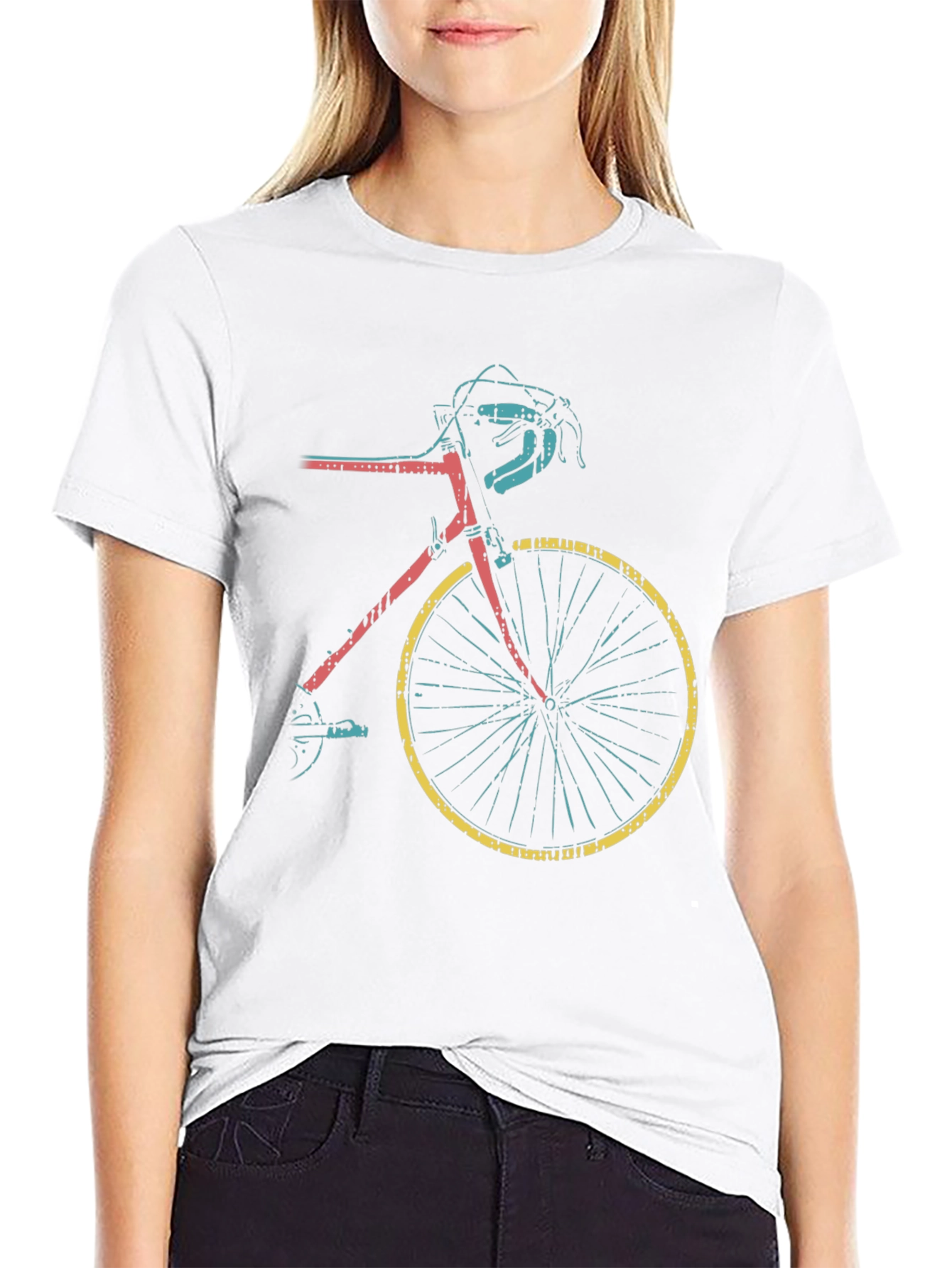 Retro Bike Graphic Tee - Black Casual T-Shirt