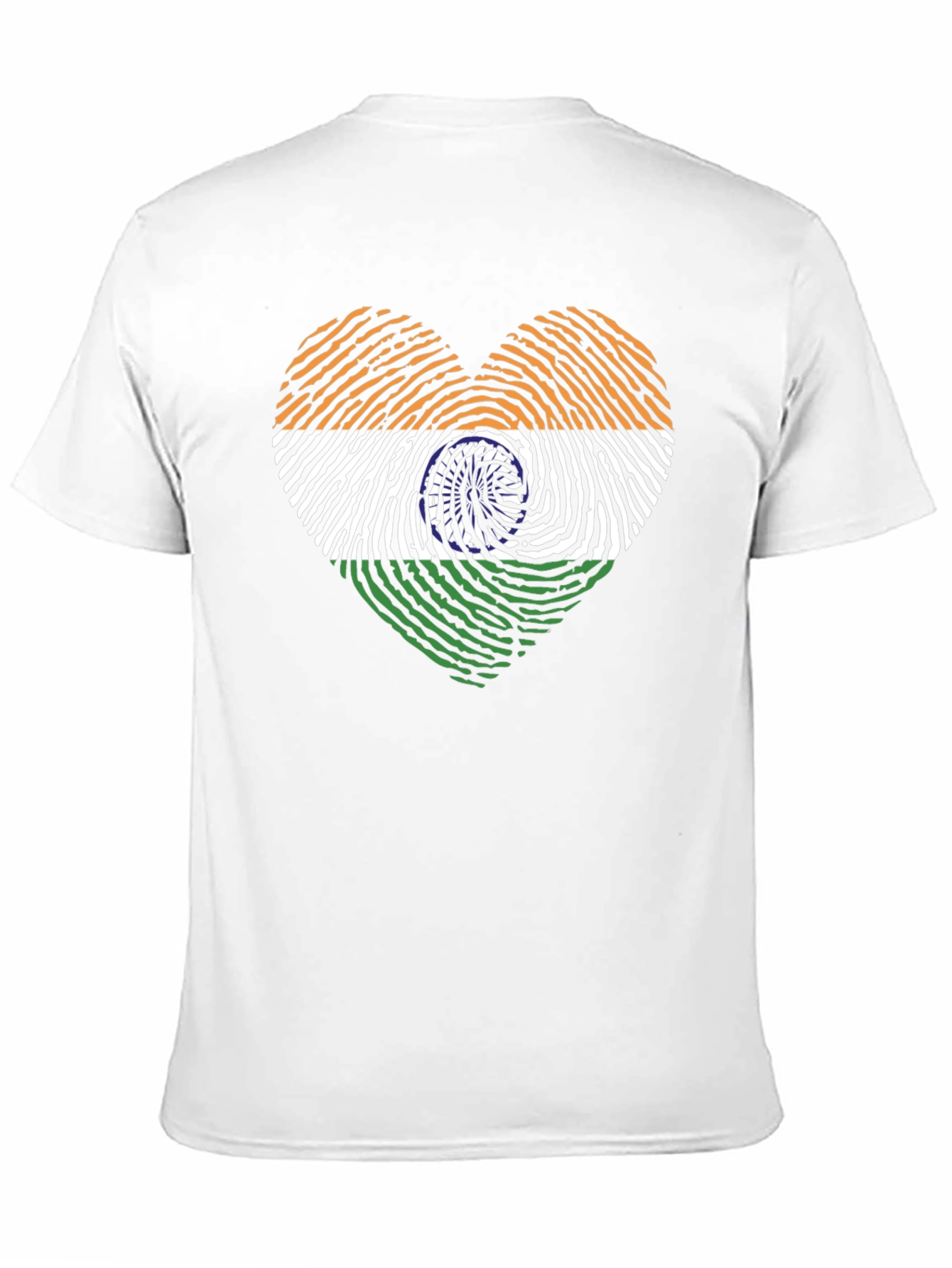 India Flag Heart Fingerprint Graphic T-Shirt