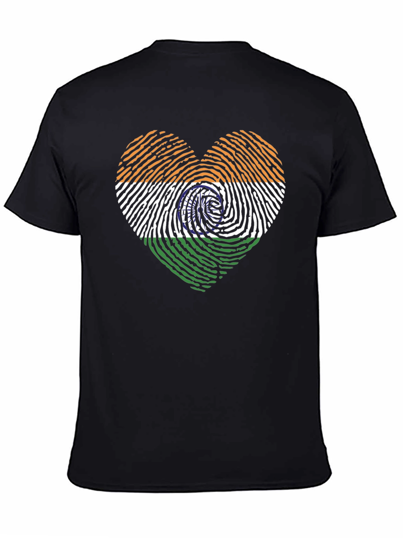 India Flag Heart Fingerprint Graphic T-Shirt