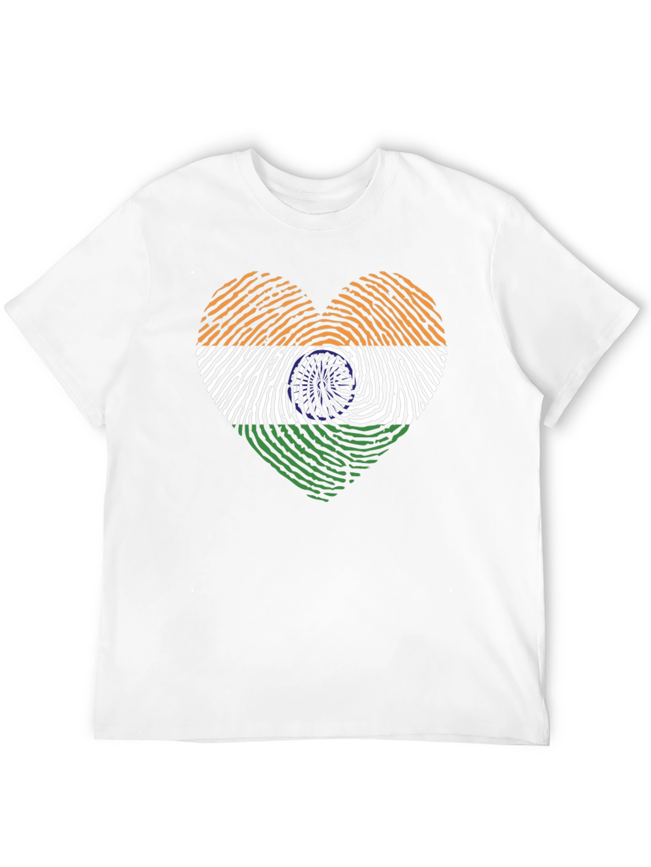 India Flag Heart Fingerprint Graphic T-Shirt