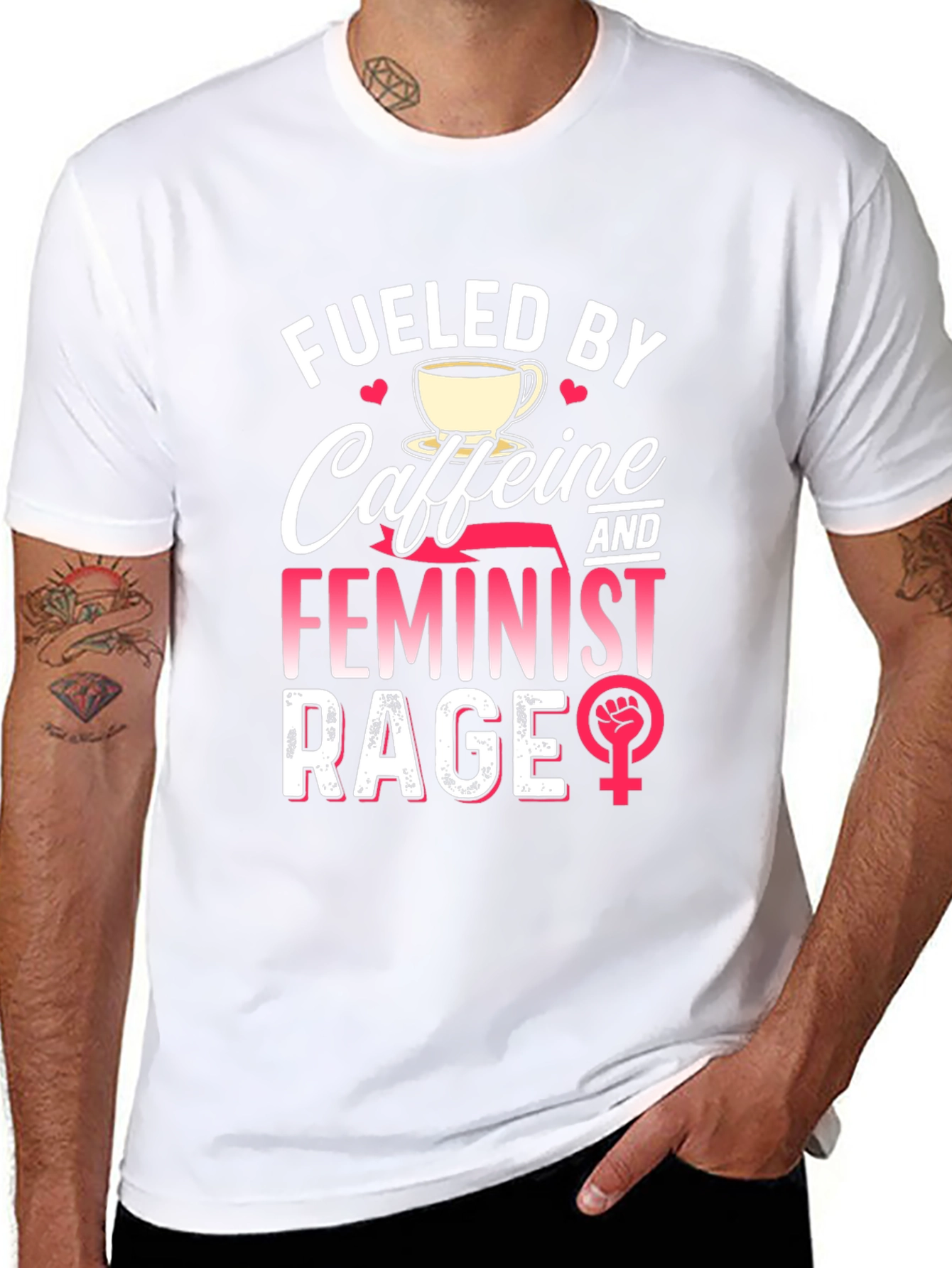 Fueled By Caffeine Feminist Rage Graphic Tee