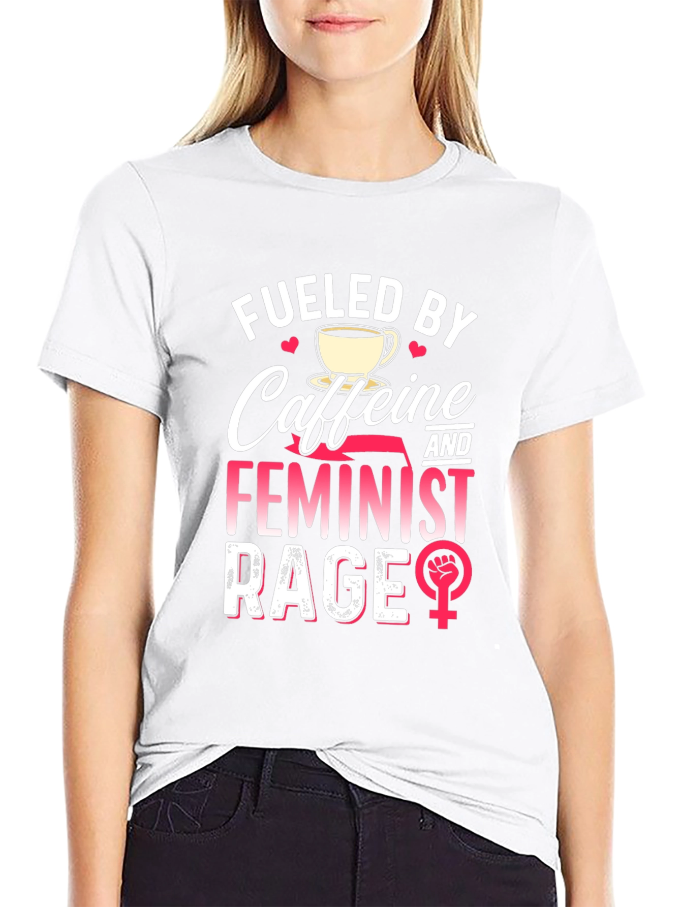 Fueled By Caffeine Feminist Rage Graphic Tee
