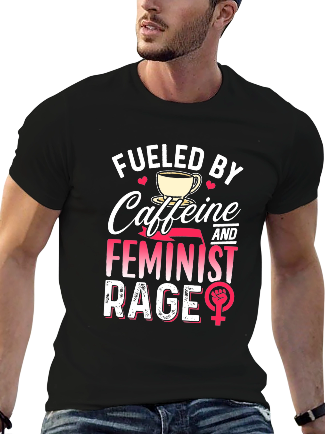 Fueled By Caffeine Feminist Rage Graphic Tee