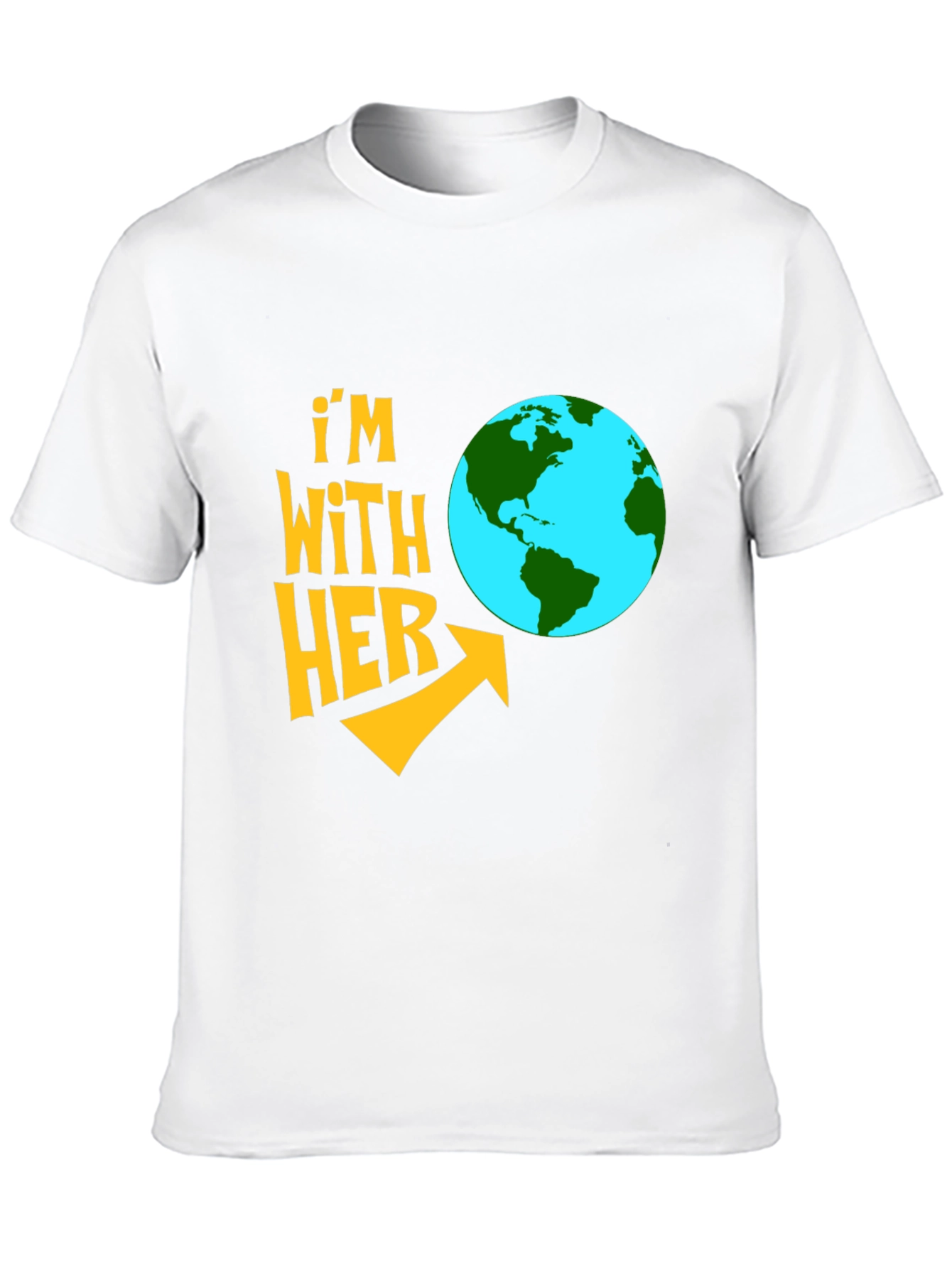 Im With Her Earth Graphic Black T-Shirt