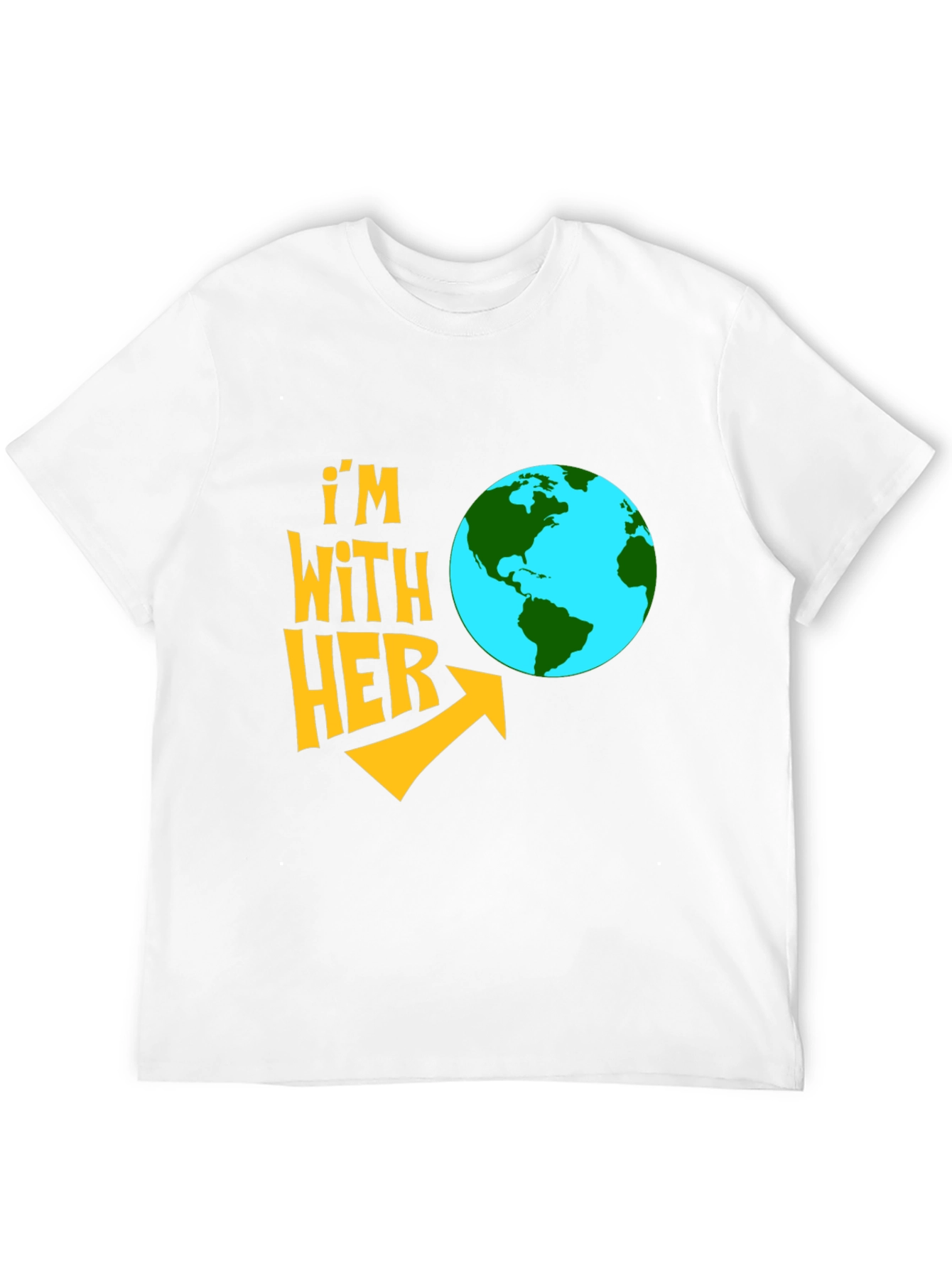 Im With Her Earth Graphic Black T-Shirt