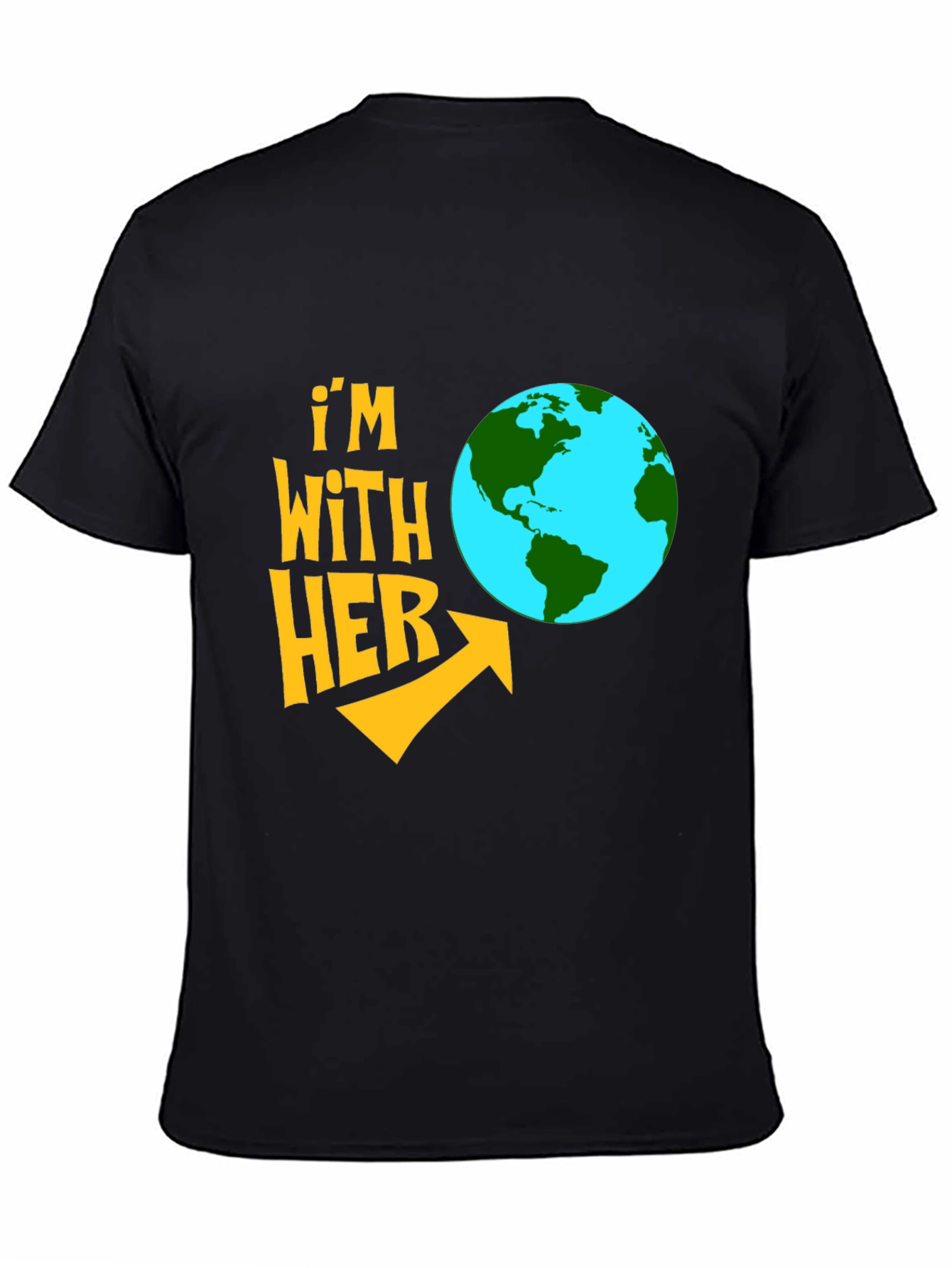 Im With Her Earth Graphic Black T-Shirt
