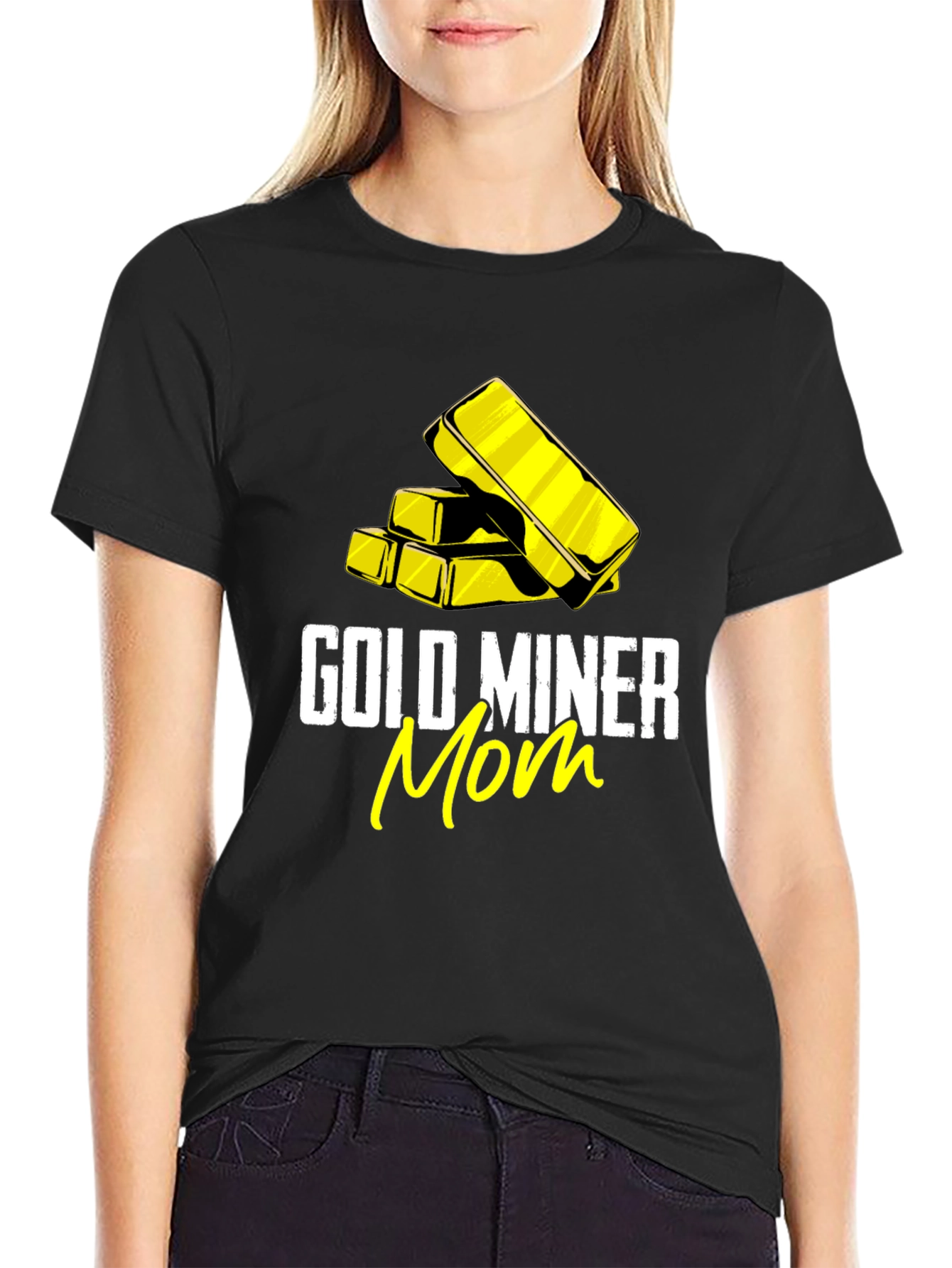 Gold Miner Mom T-Shirt - Black Tee