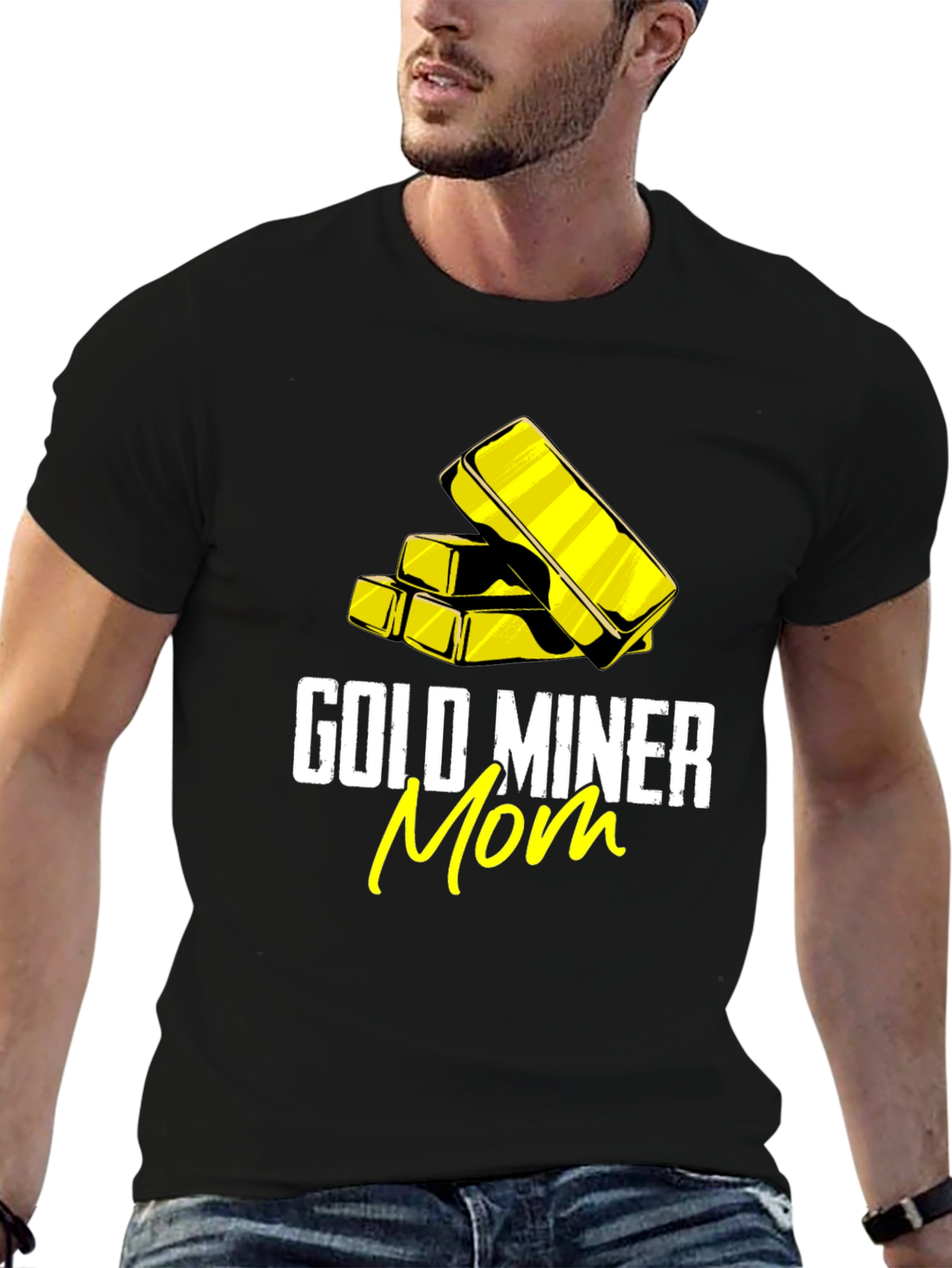 Gold Miner Mom T-Shirt - Black Tee