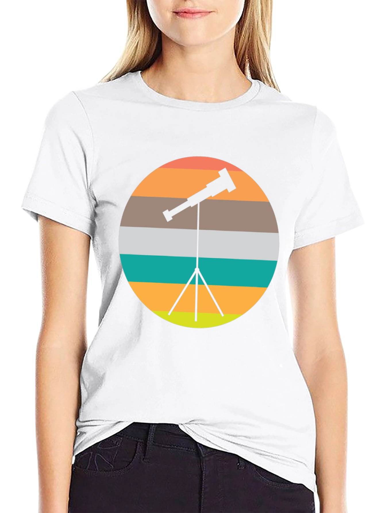 Telescope Sunset Graphic Tee - Space Lover Shirt