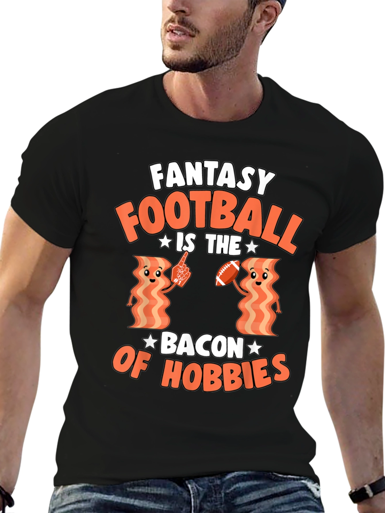 Fantasy Football Bacon Hobbies Graphic T-Shirt