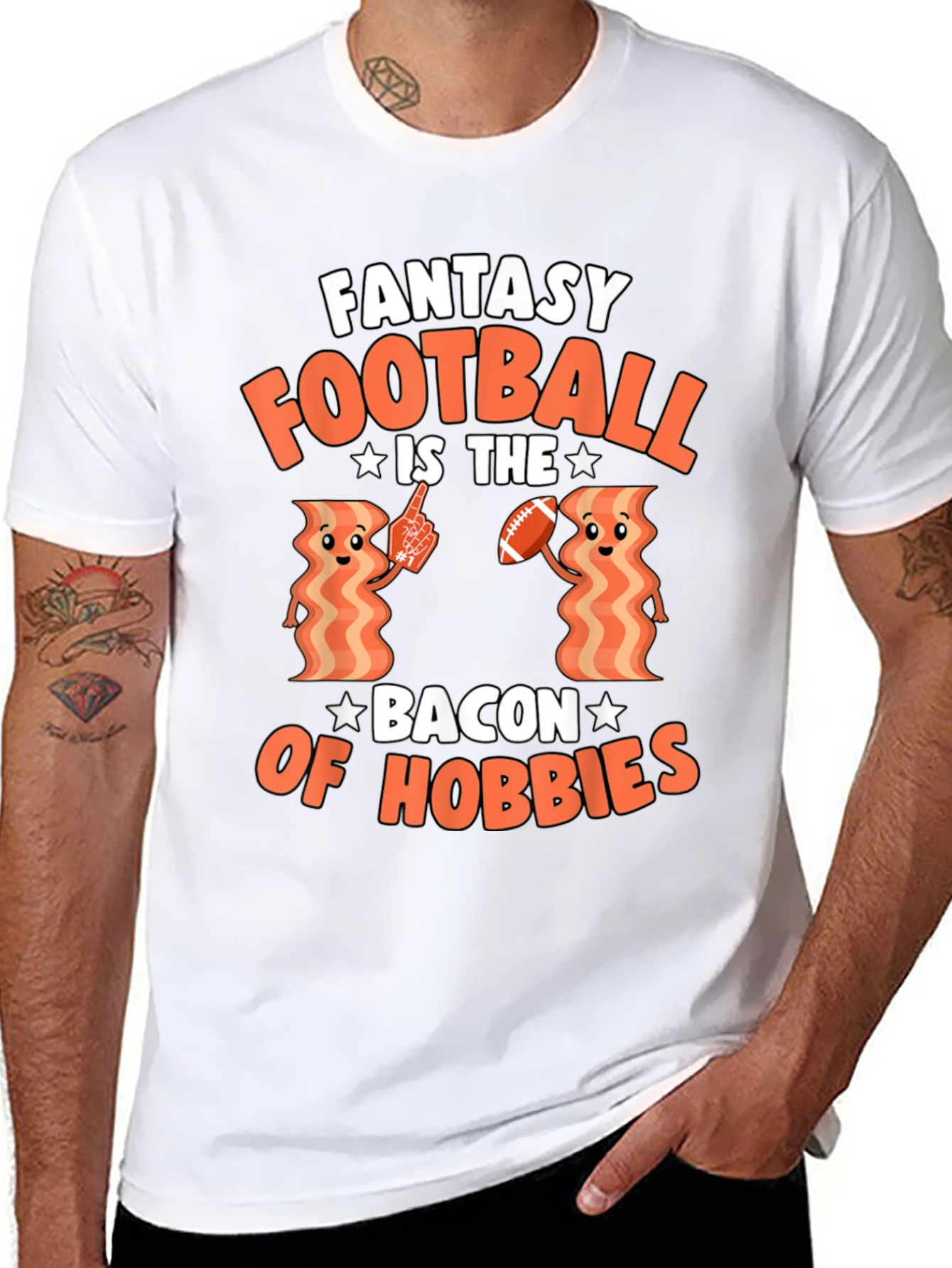 Fantasy Football Bacon Hobbies Graphic T-Shirt