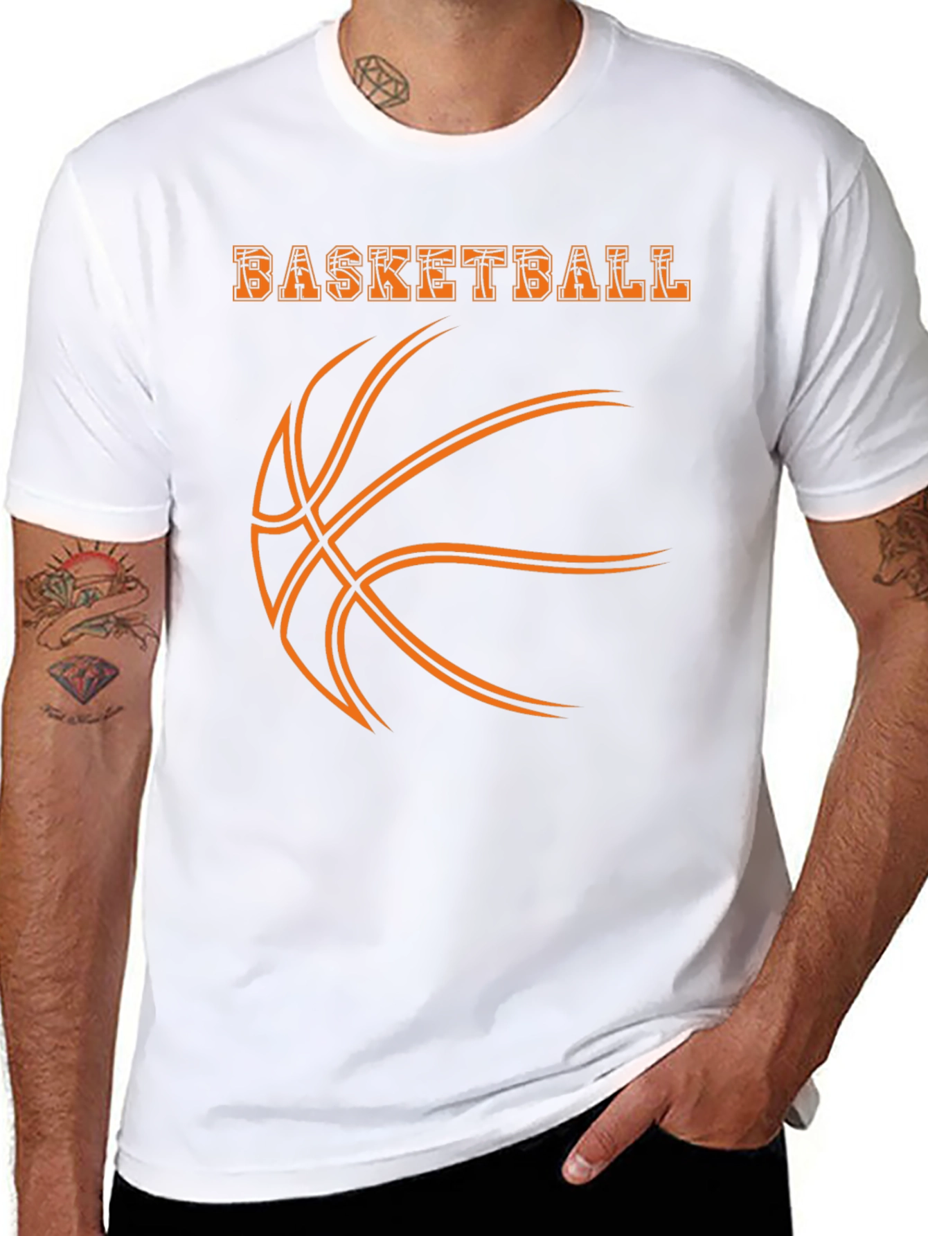 Basketball Graphic Print T-Shirt - Black