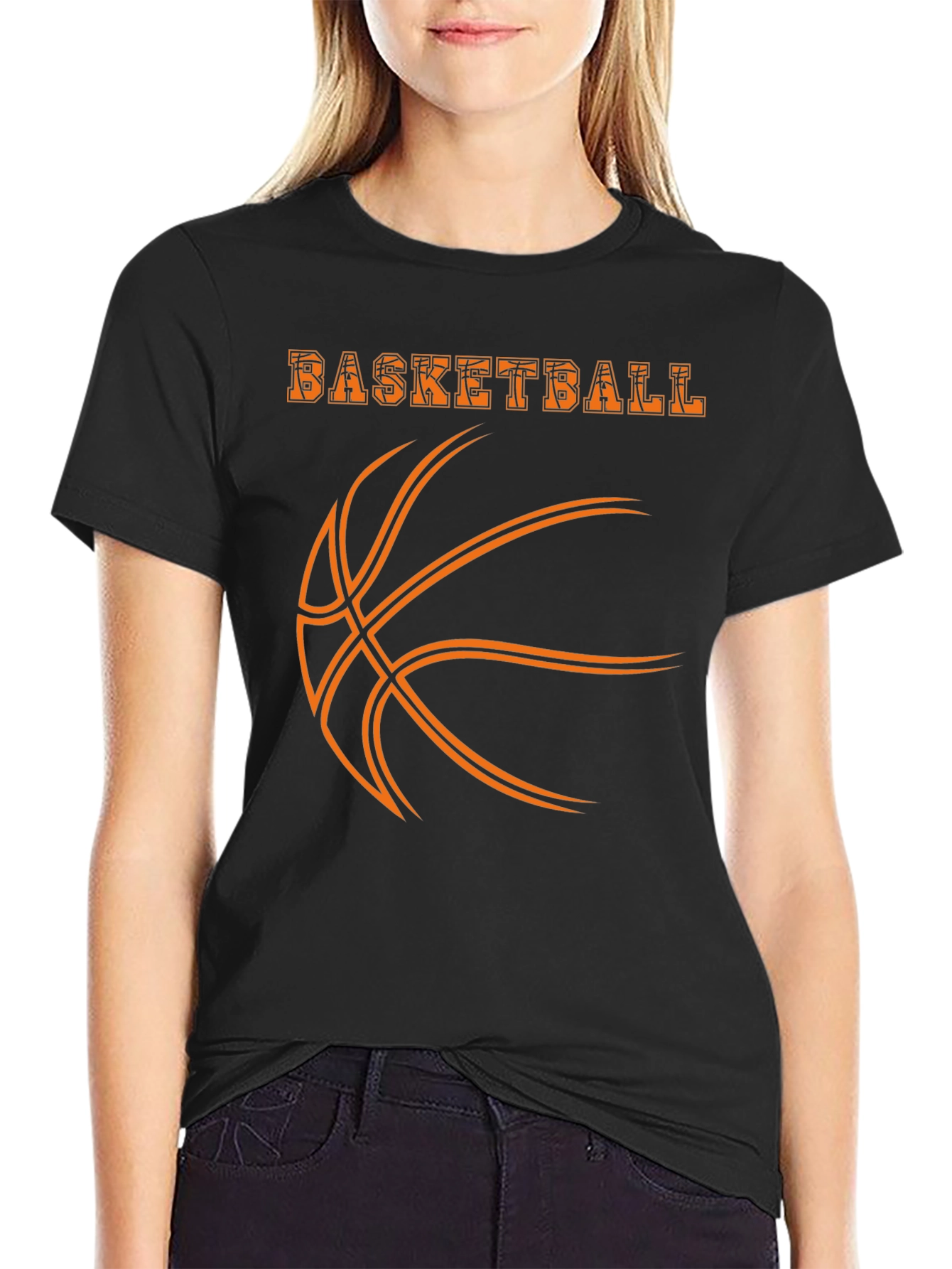 Basketball Graphic Print T-Shirt - Black