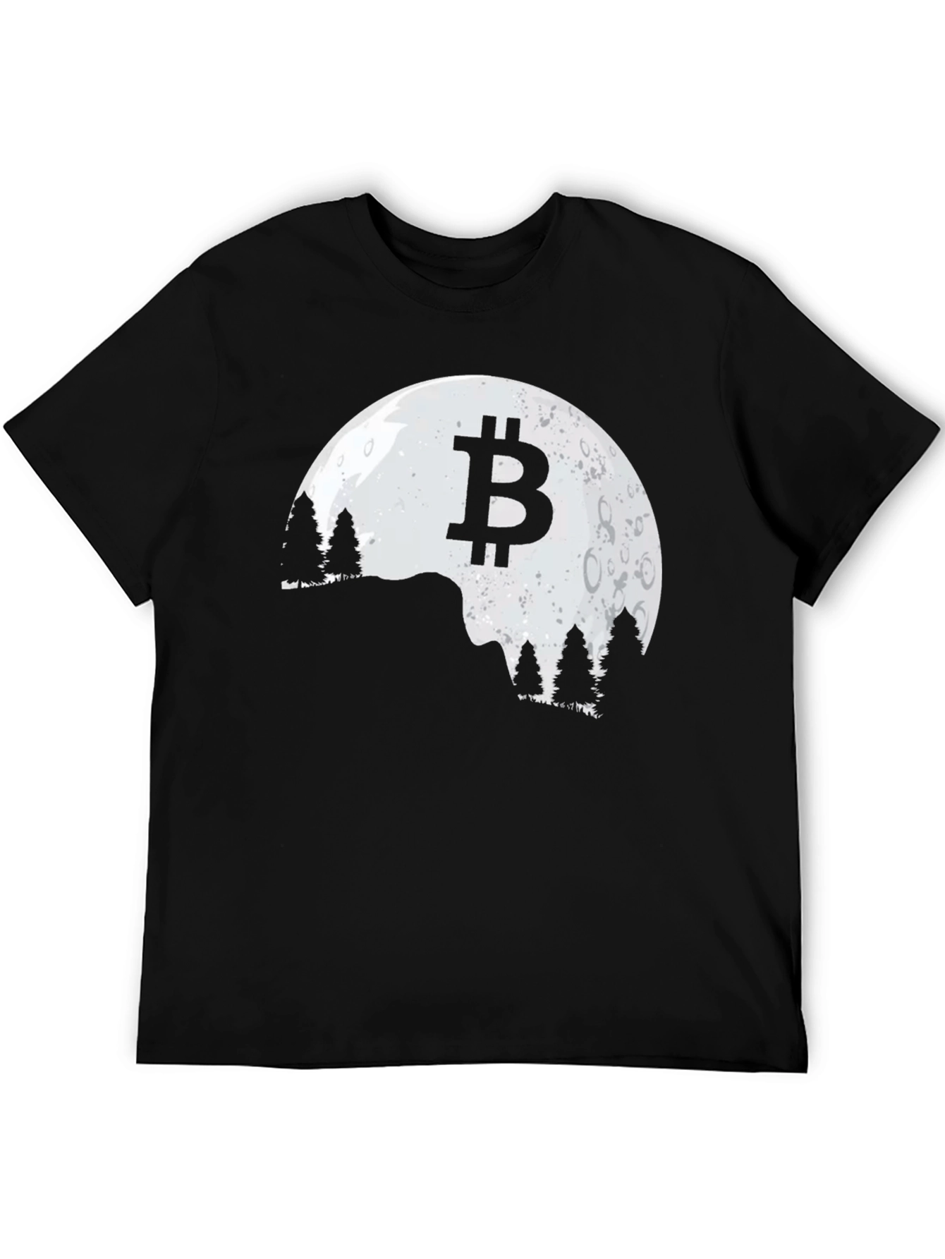 Bitcoin Moon Silhouette Graphic T-Shirt