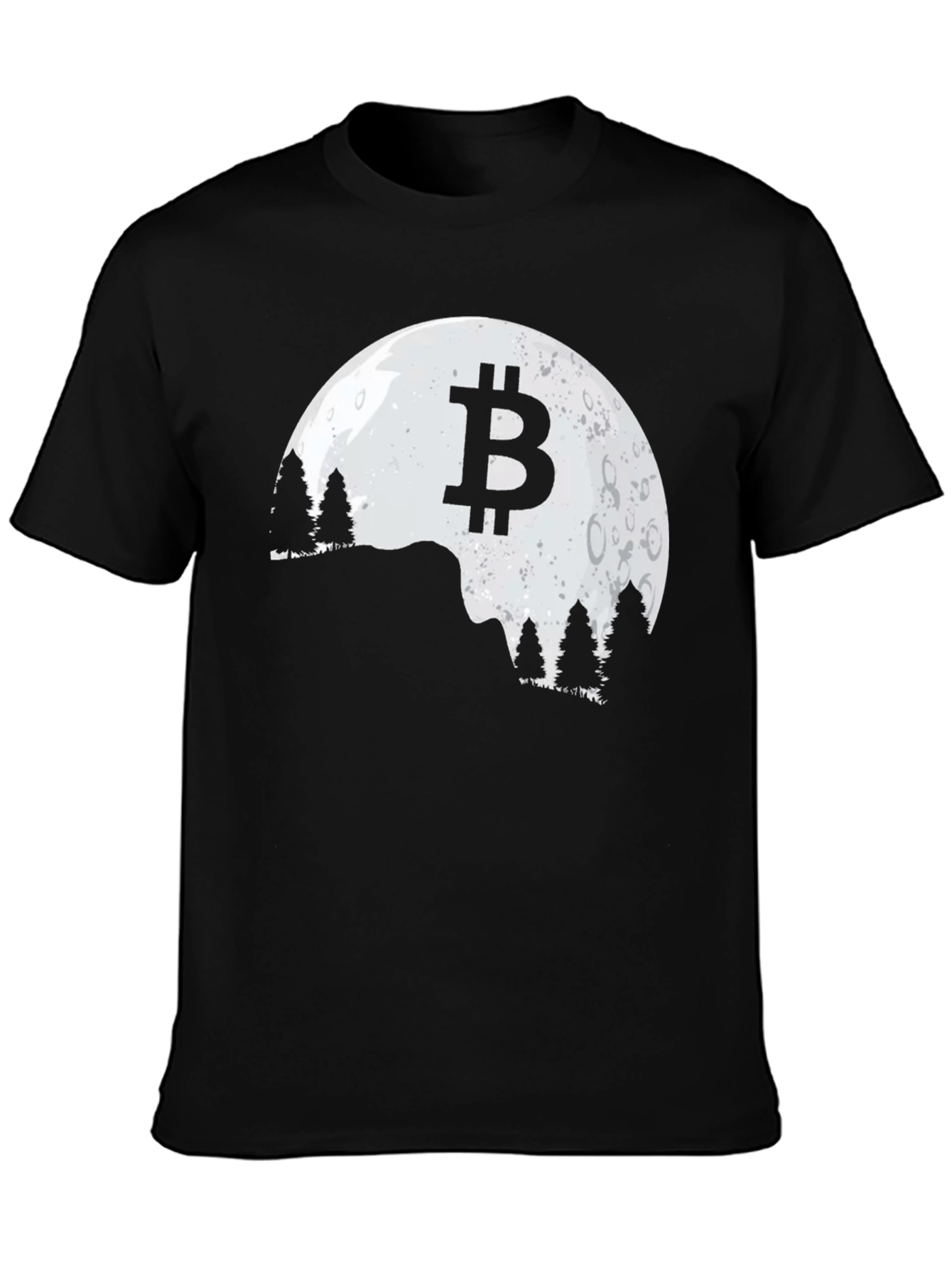 Bitcoin Moon Silhouette Graphic T-Shirt