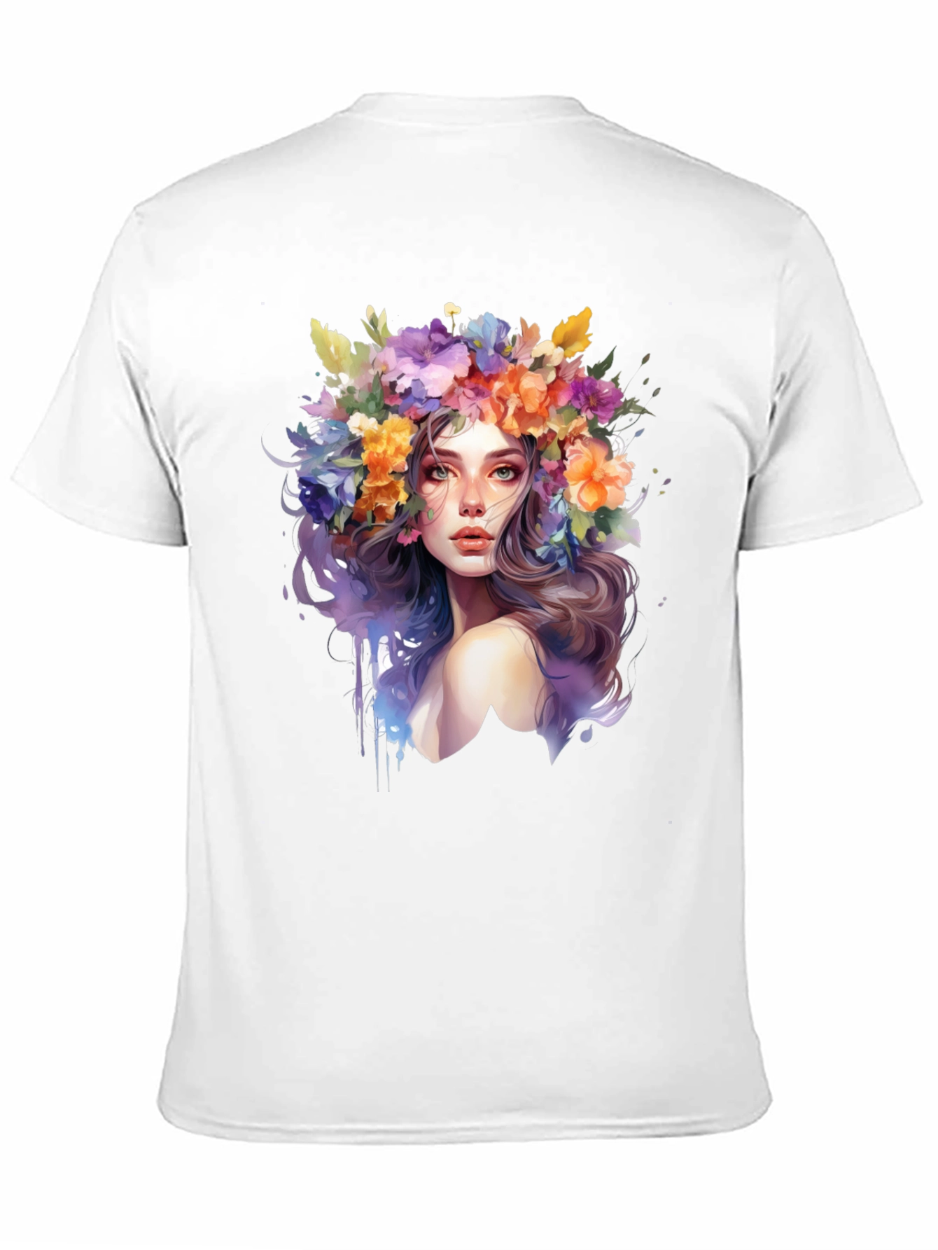 Floral Woman Graphic Tee - Artistic Style