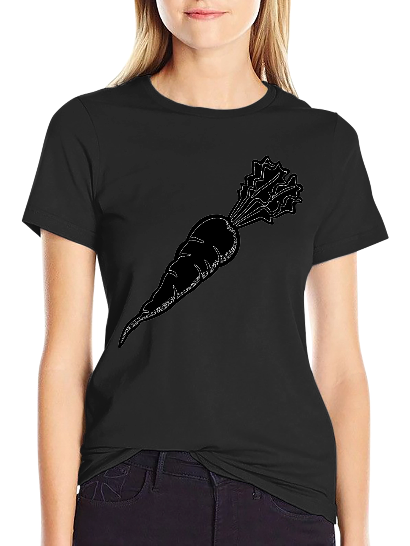 Cool Carrot Graphic Black T-Shirt