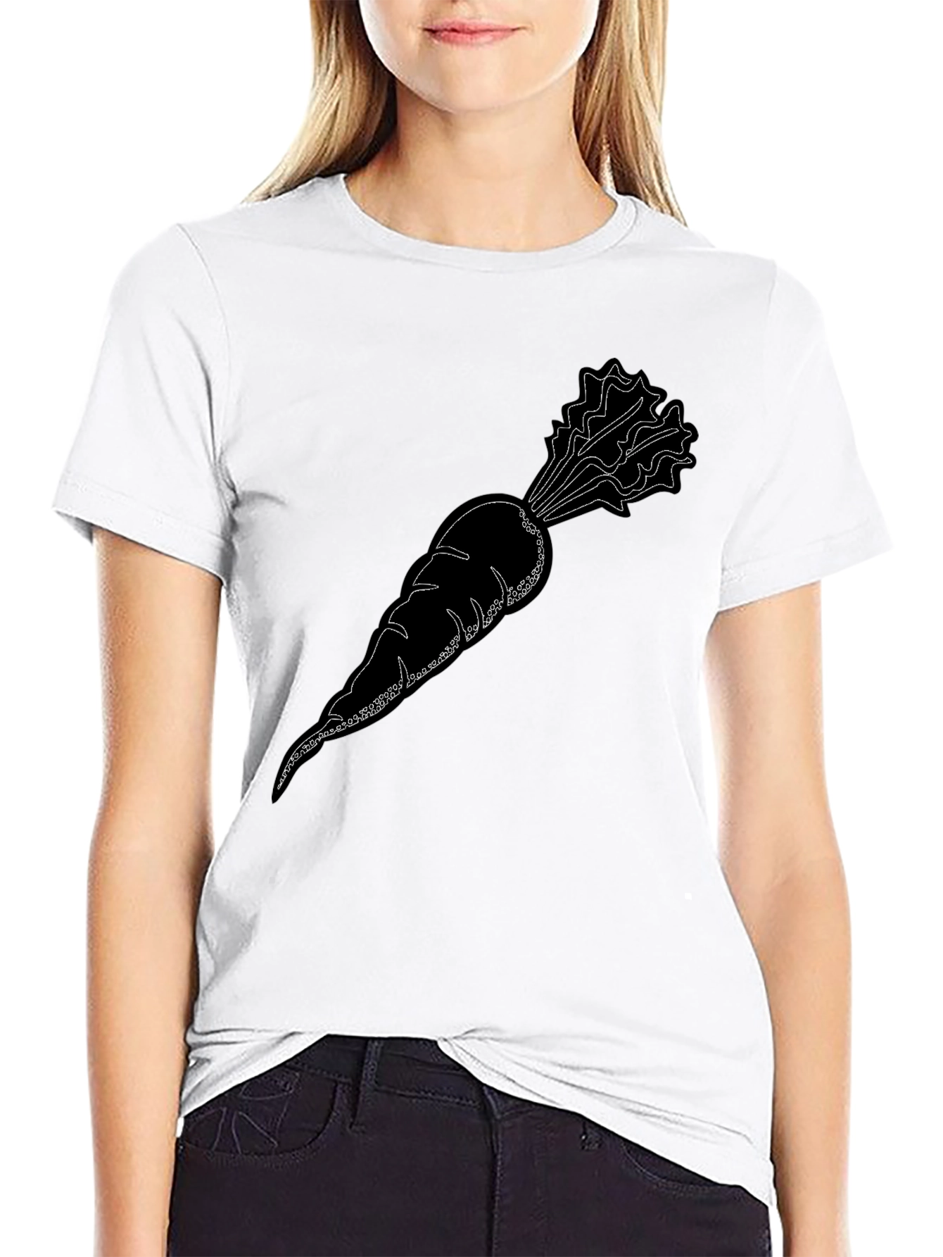 Cool Carrot Graphic Black T-Shirt