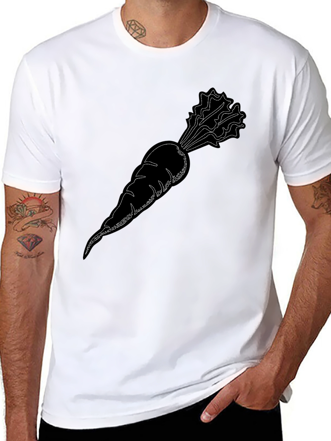 Cool Carrot Graphic Black T-Shirt