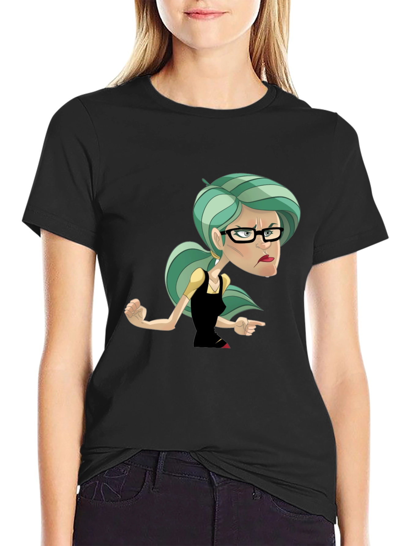 Sassy Cartoon Woman Graphic T-Shirt
