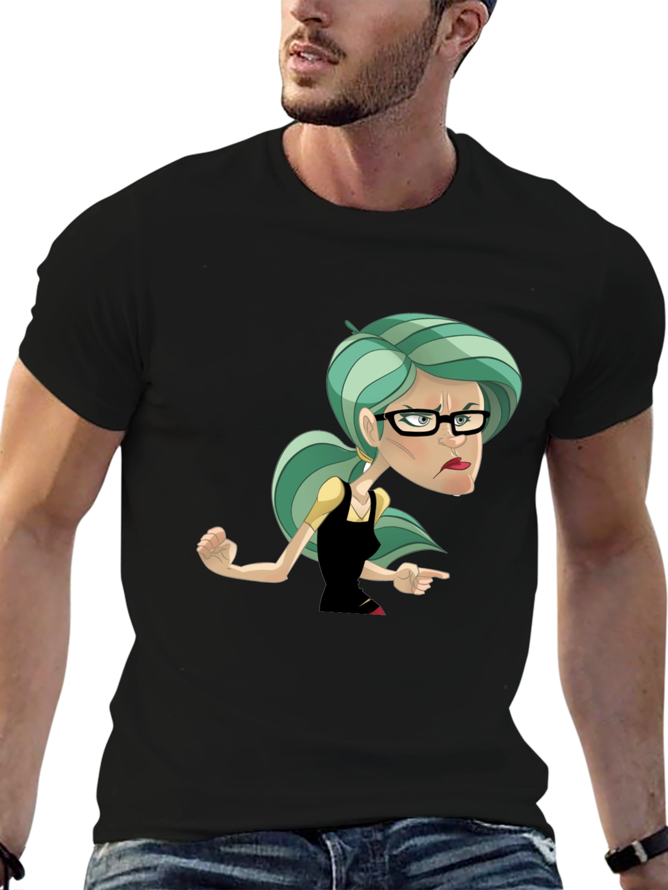 Sassy Cartoon Woman Graphic T-Shirt