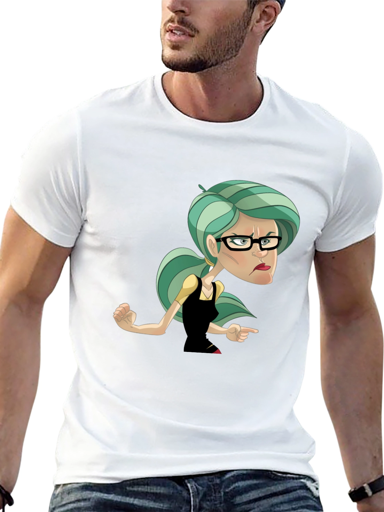 Sassy Cartoon Woman Graphic T-Shirt