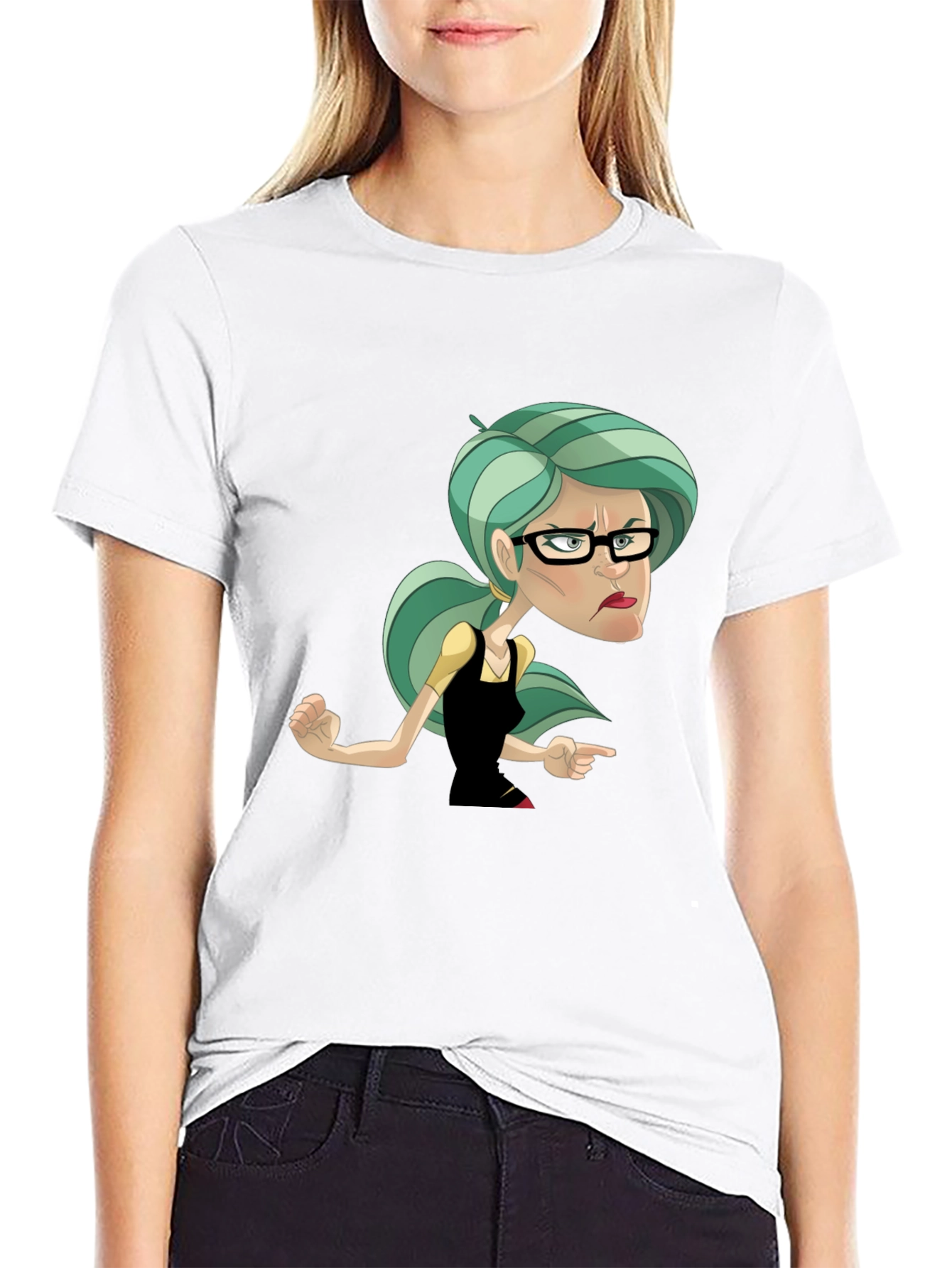 Sassy Cartoon Woman Graphic T-Shirt