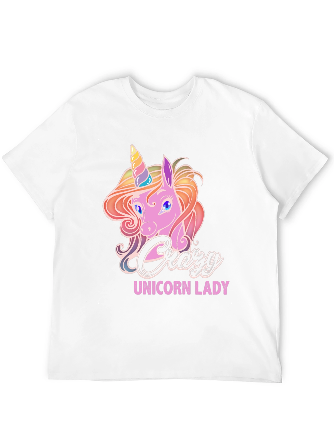 Crazy Unicorn Lady Black T-Shirt