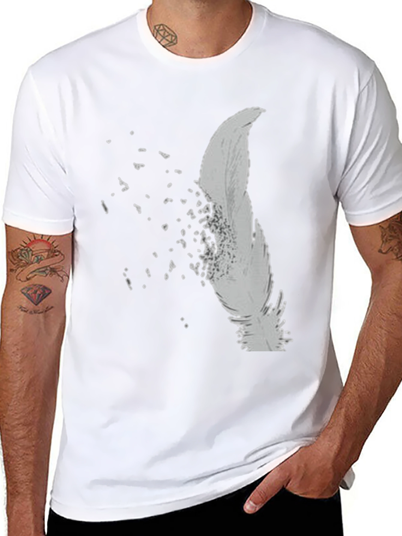 Feather Fade Black Graphic Tee
