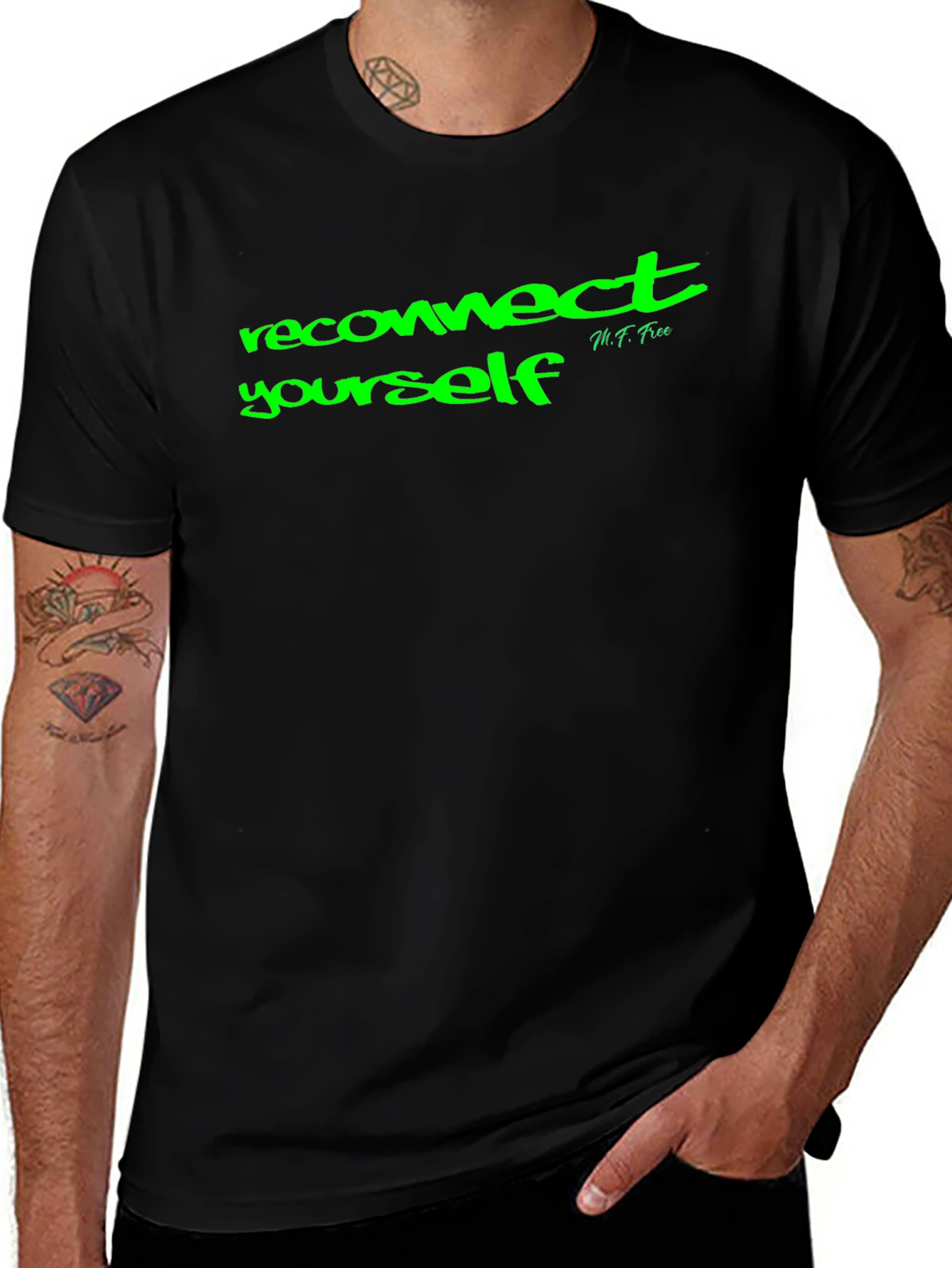 Reconnect Yourself Black Graphic Tee