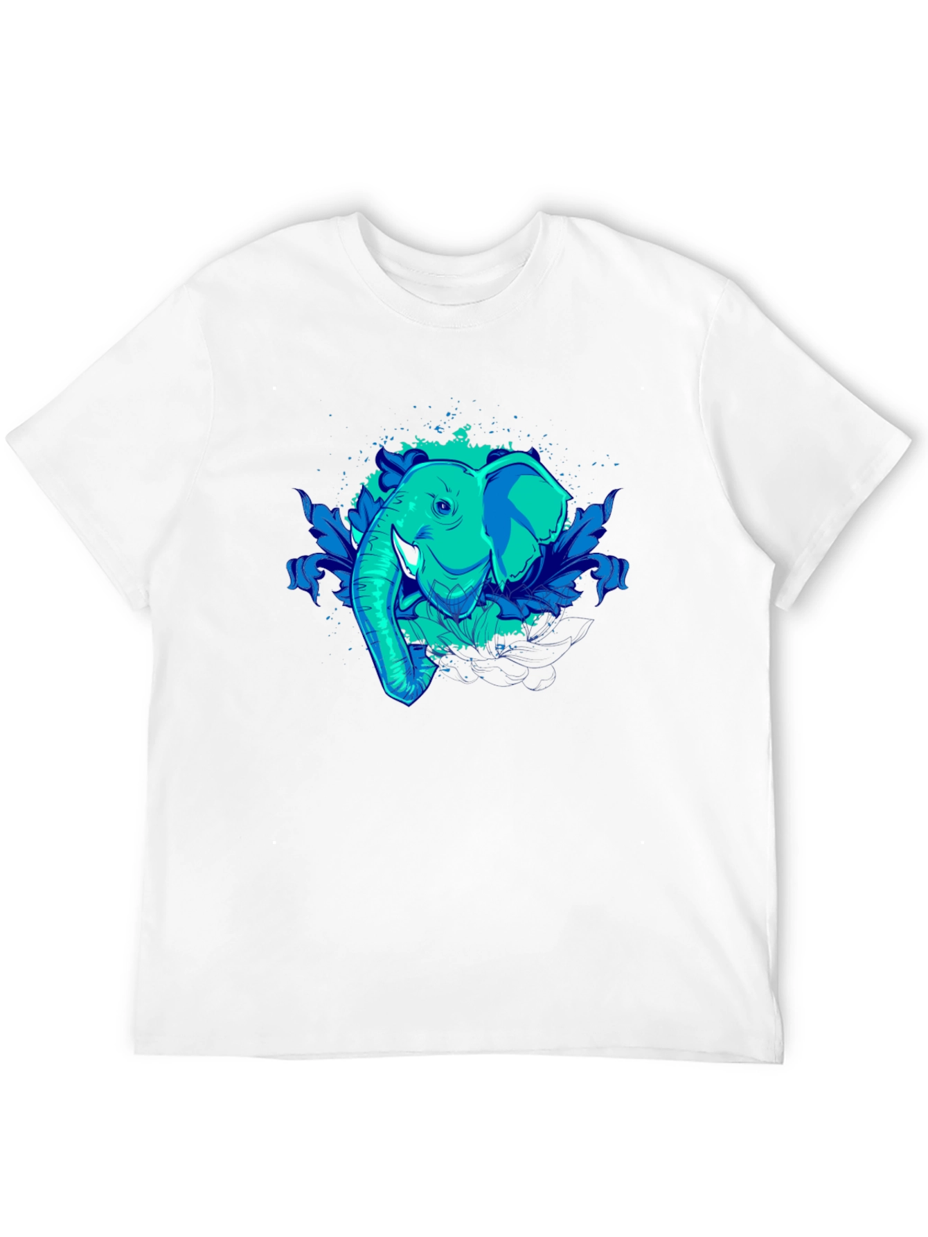 Elephant Graphic Tee - Cool Blue Design
