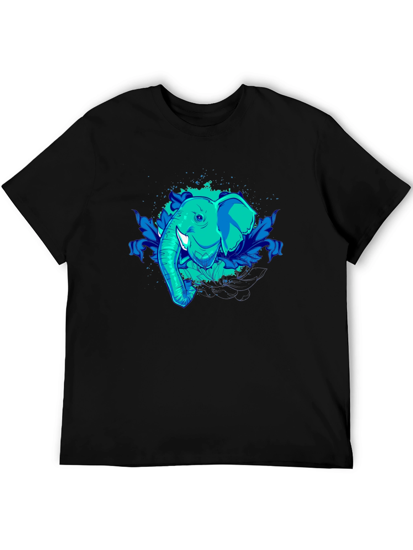 Elephant Graphic Tee - Cool Blue Design