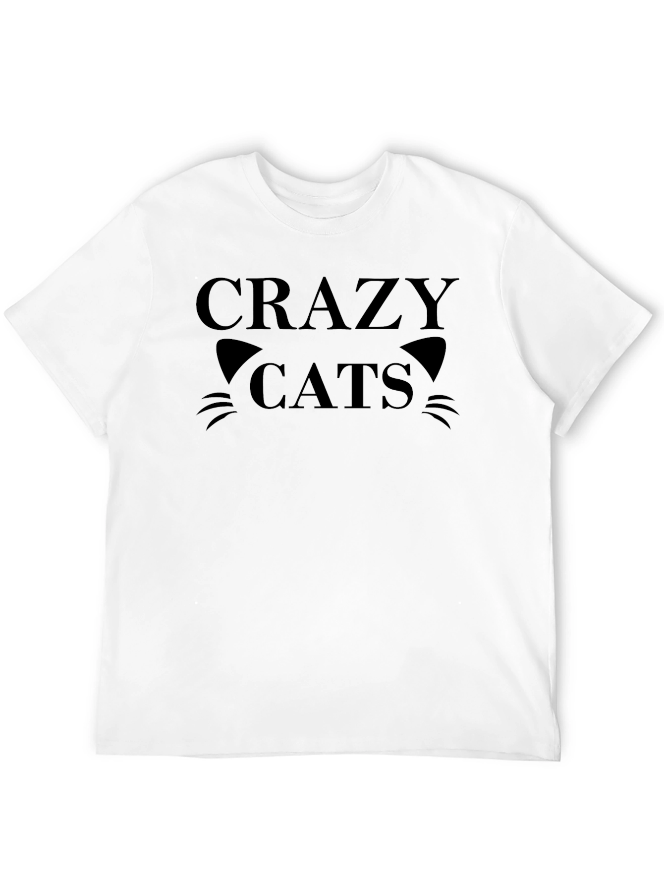Crazy Cats Black T-Shirt -  Unisex Cotton Tee