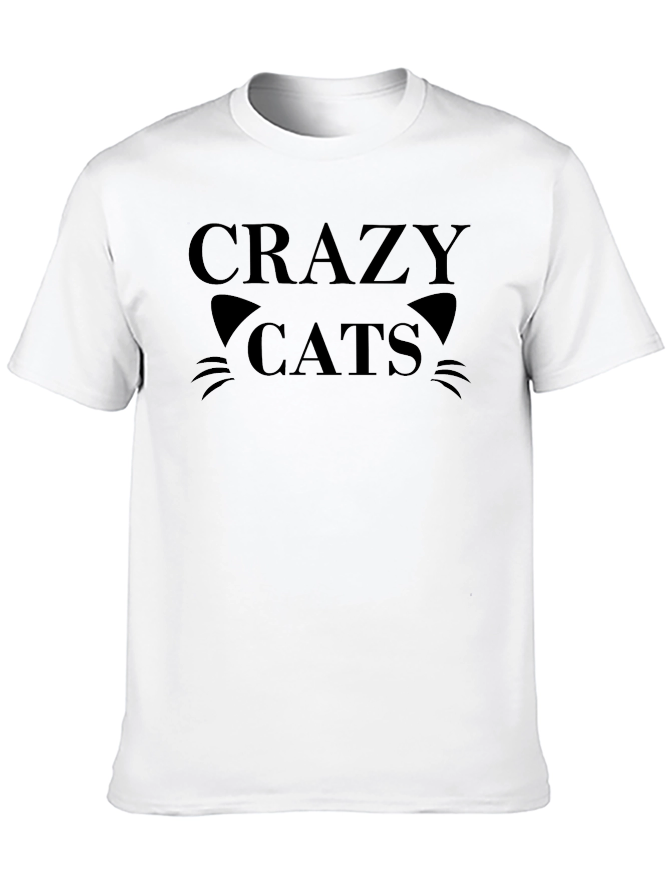 Crazy Cats Black T-Shirt -  Unisex Cotton Tee
