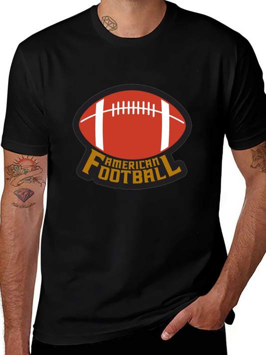 American Football T-Shirt - Black Crew Neck Tee