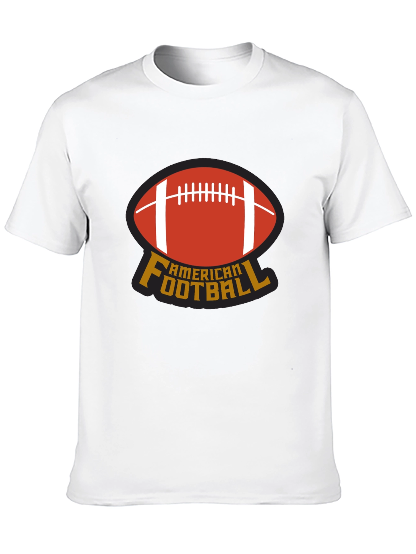 American Football T-Shirt - Black Crew Neck Tee
