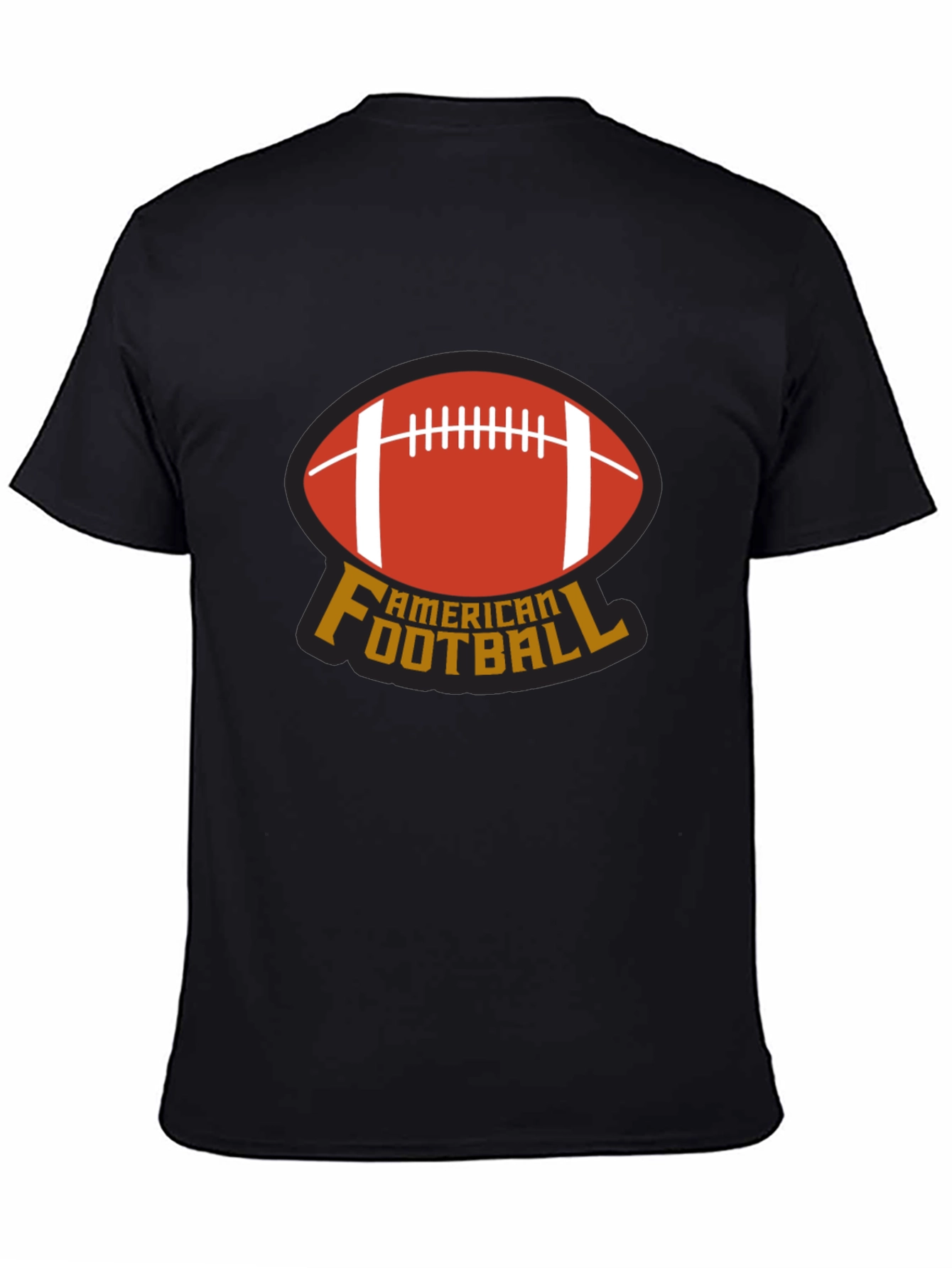 American Football T-Shirt - Black Crew Neck Tee