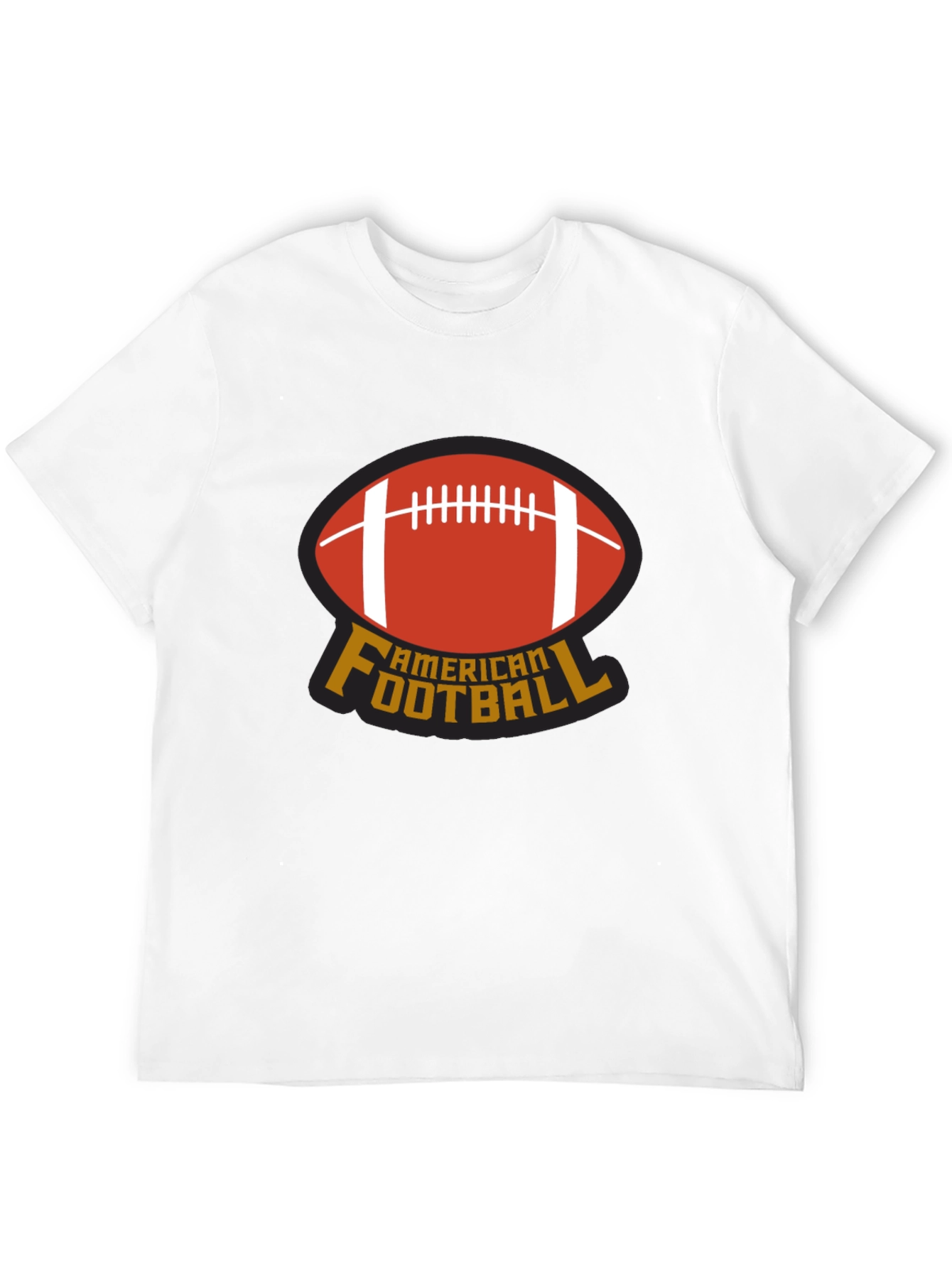 American Football T-Shirt - Black Crew Neck Tee