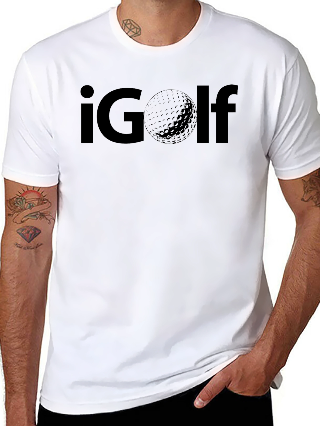 iGolf Graphic Tee - Black Cotton Golf Lover T-Shirt