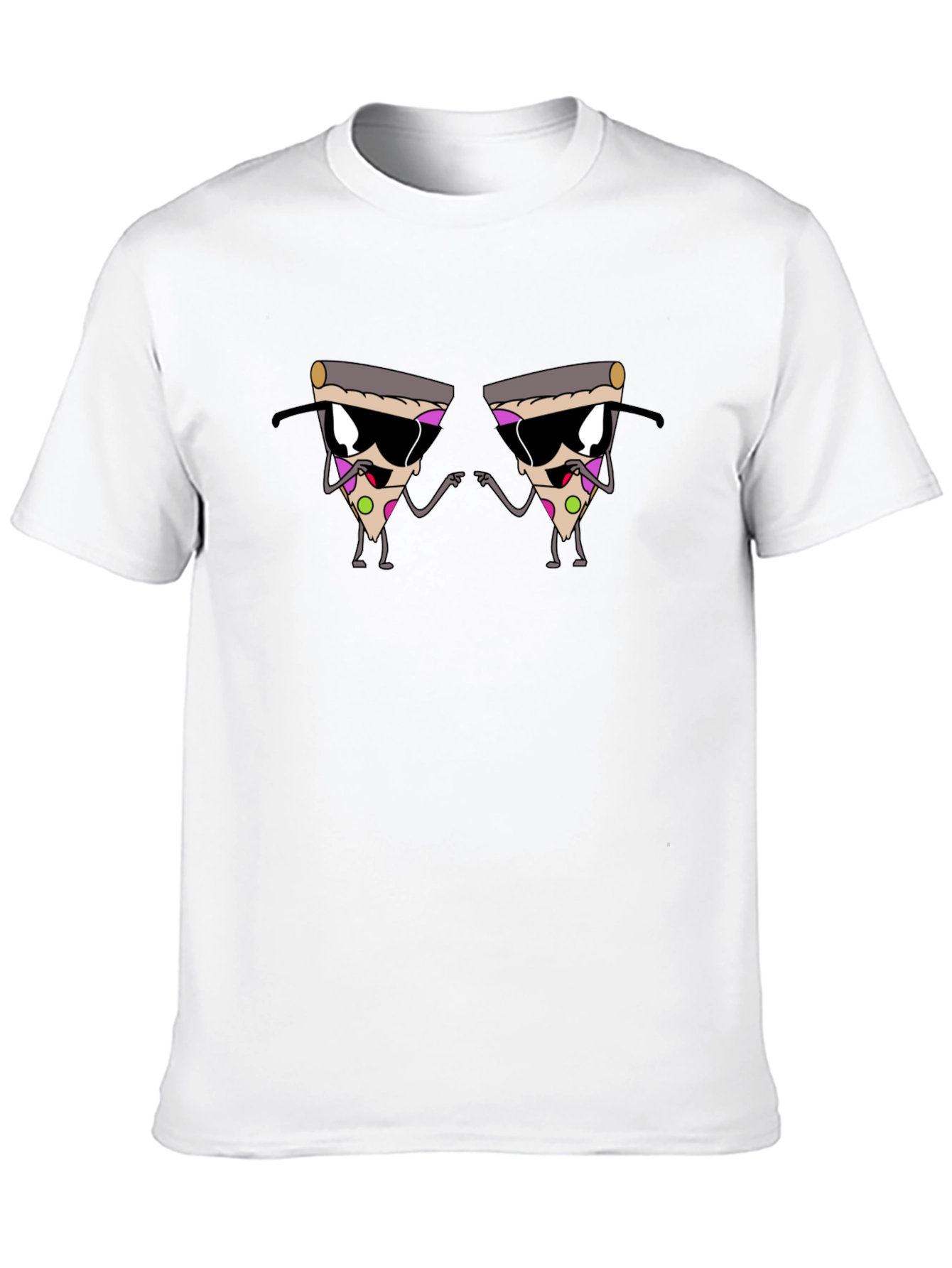 Cool Pizza Slice Graphic Tee - Black Cotton T-Shirt