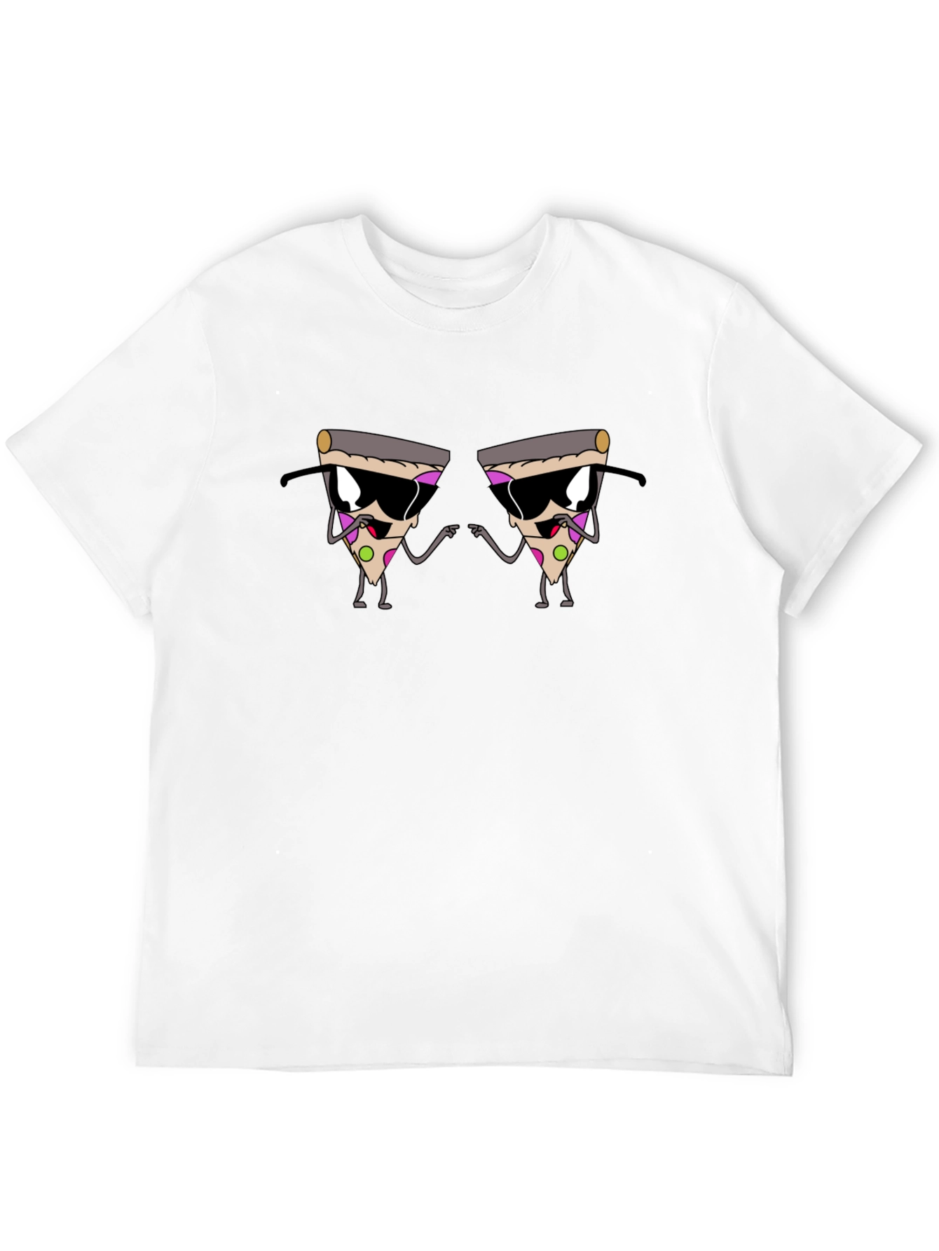 Cool Pizza Slice Graphic Tee - Black Cotton T-Shirt