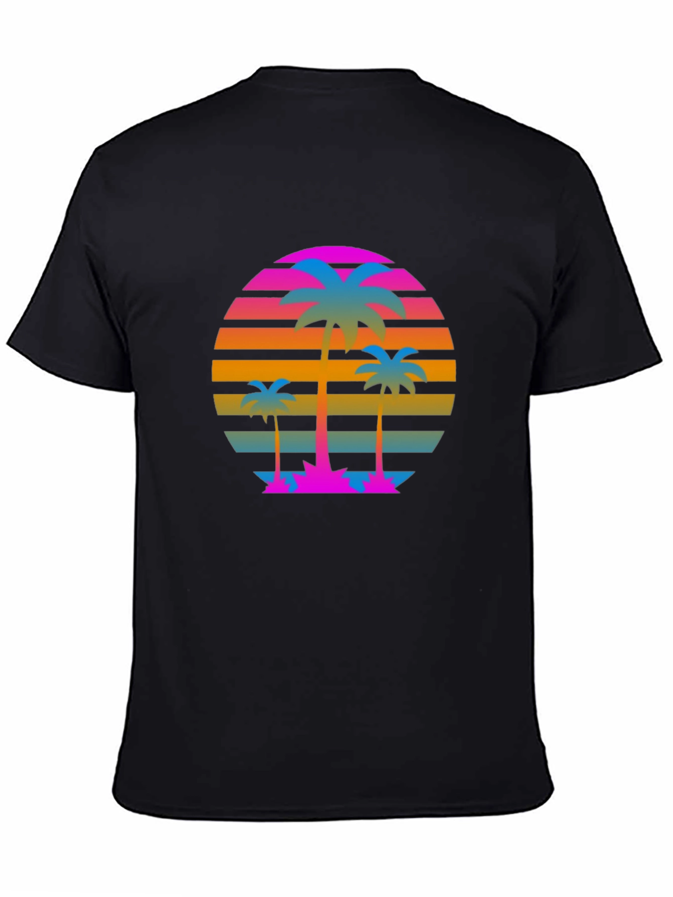 Retro Sunset Palm Tree Graphic T-Shirt