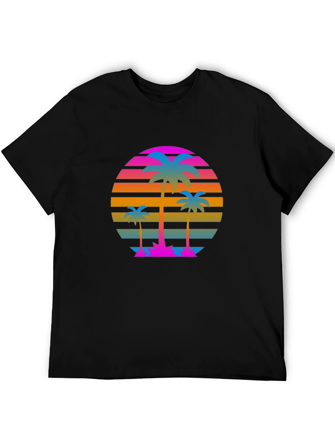 Retro Sunset Palm Tree Graphic T-Shirt