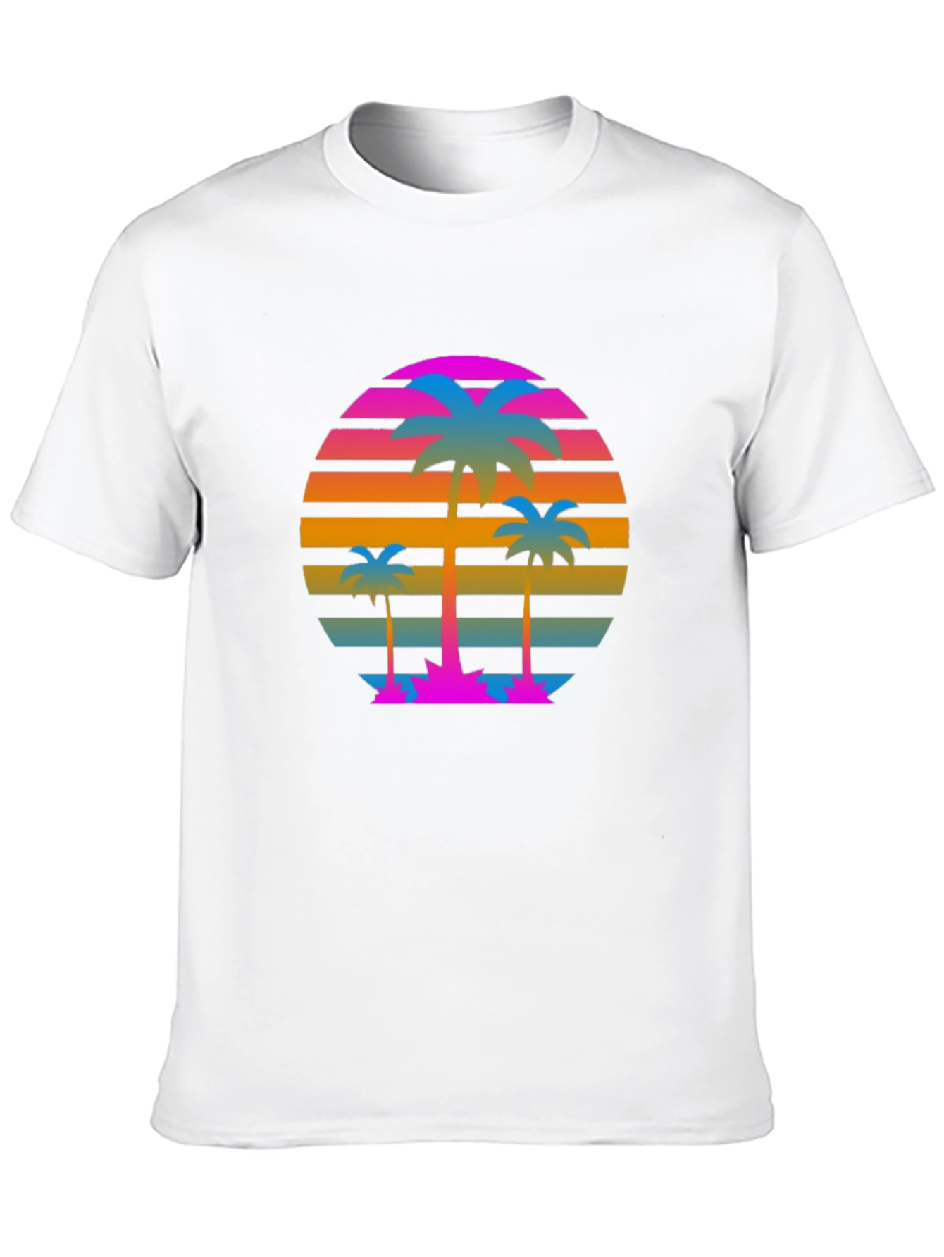 Retro Sunset Palm Tree Graphic T-Shirt