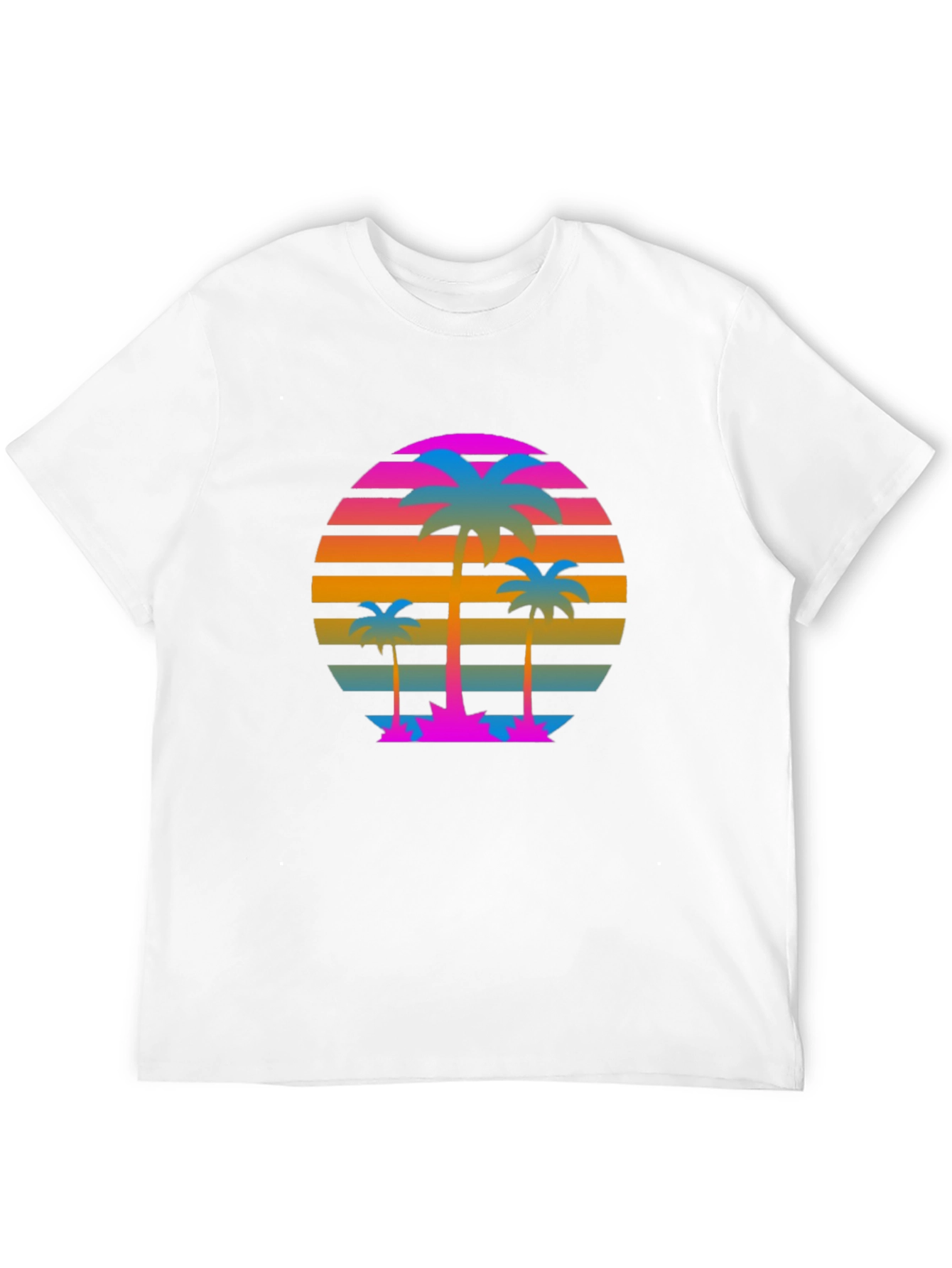 Retro Sunset Palm Tree Graphic T-Shirt